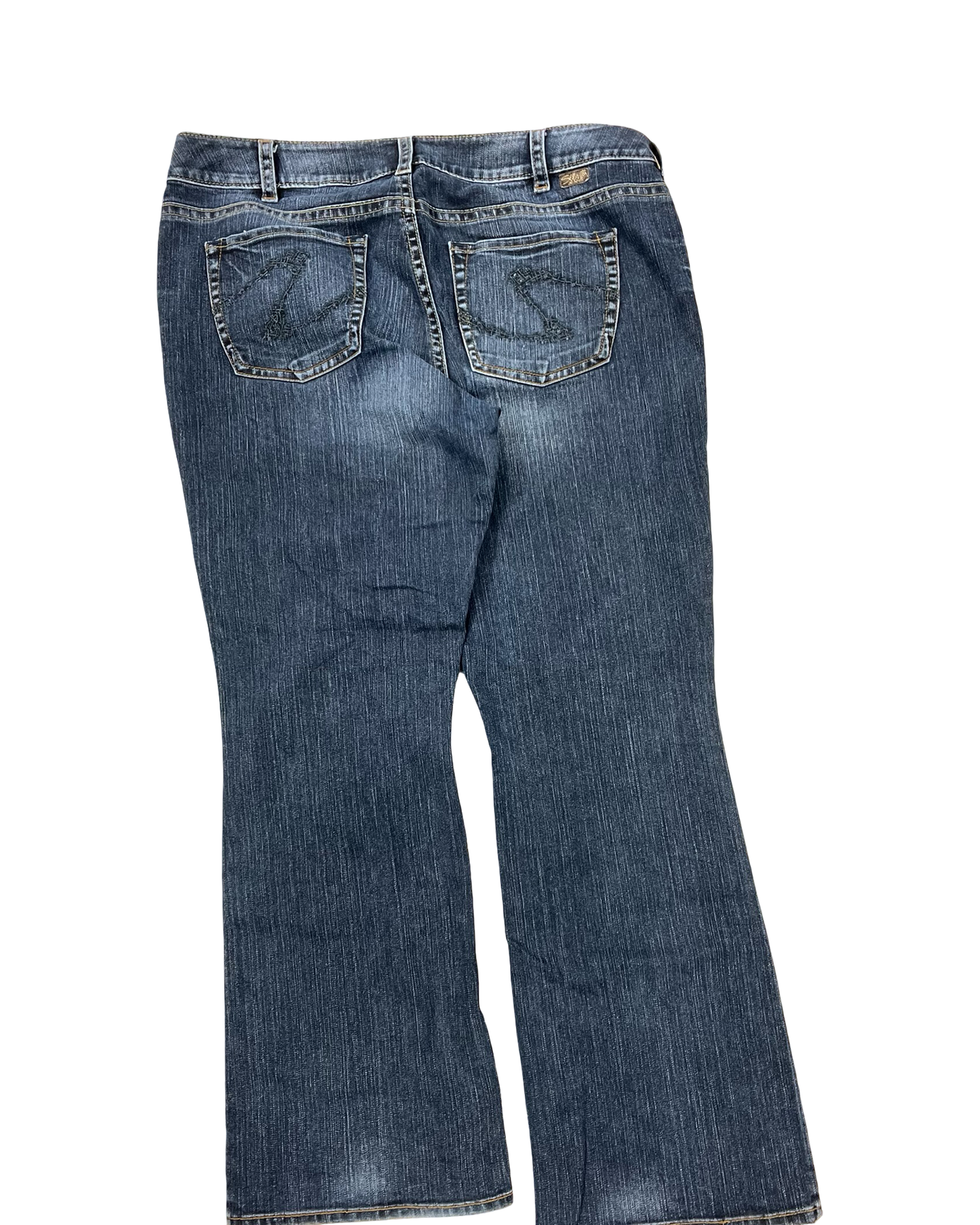 Jeans Straight By Silver In Blue Denim, Size:20
