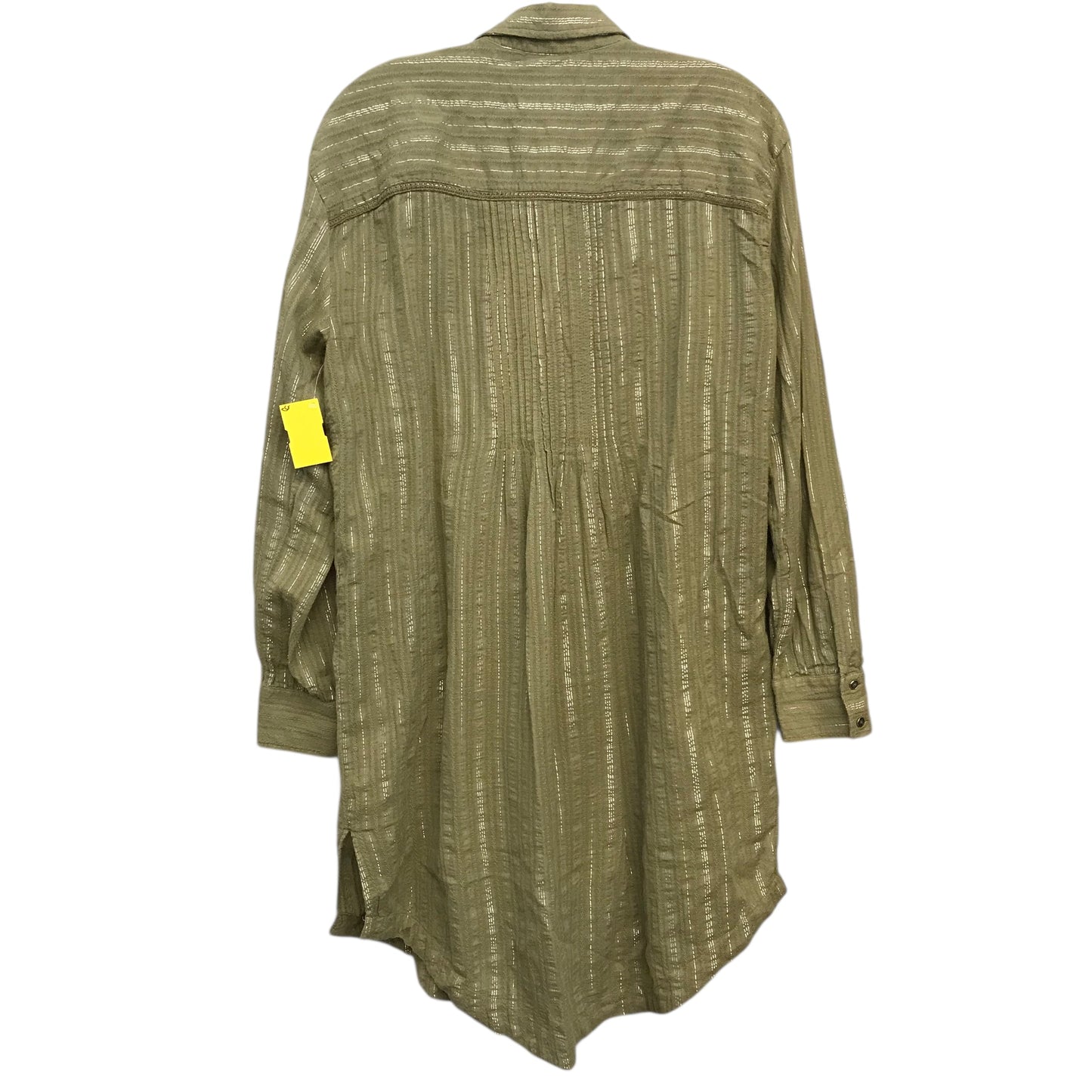 Dress Casual Short By Anthropologie In Green & Silver, Size:M