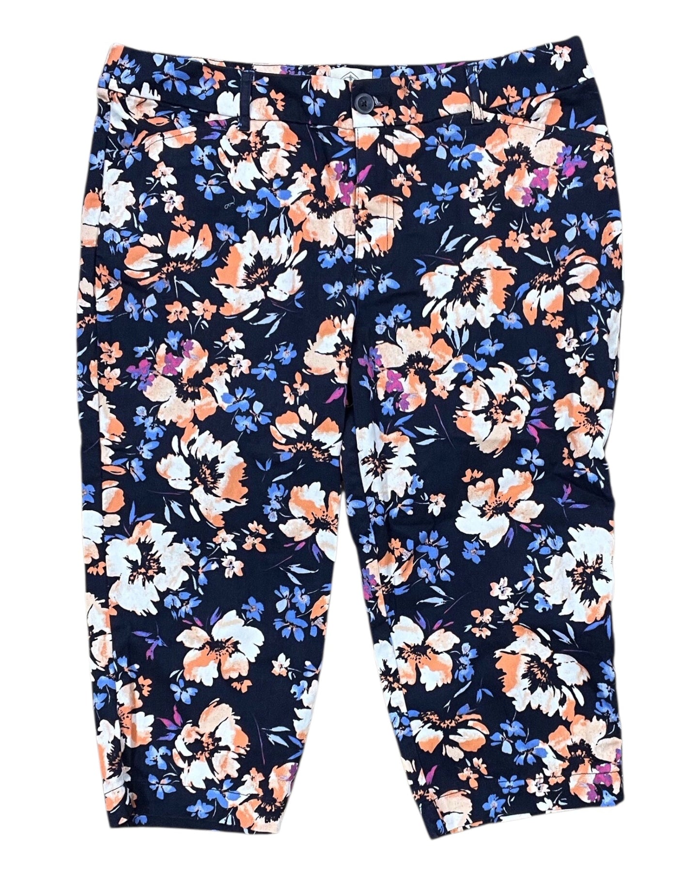 Jeans Cropped By St Johns Bay In Floral Print, Size:16