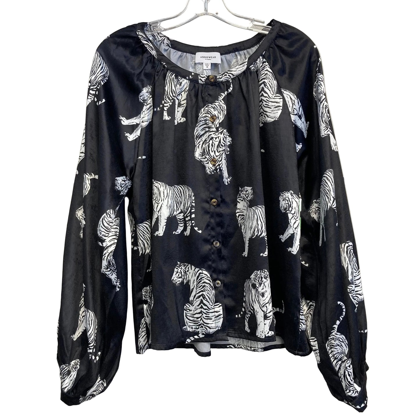 Top Ls By Anniewear In Black & White, Size:M