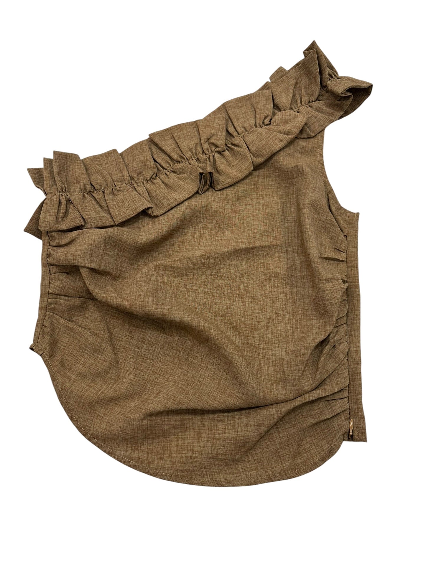 Top Sleeveless By Vestique In Brown, Size:S