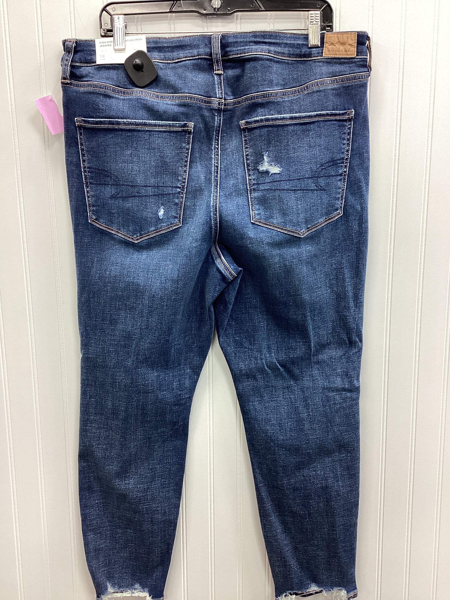 Jeans Skinny By American Eagle In Blue Denim, Size:18