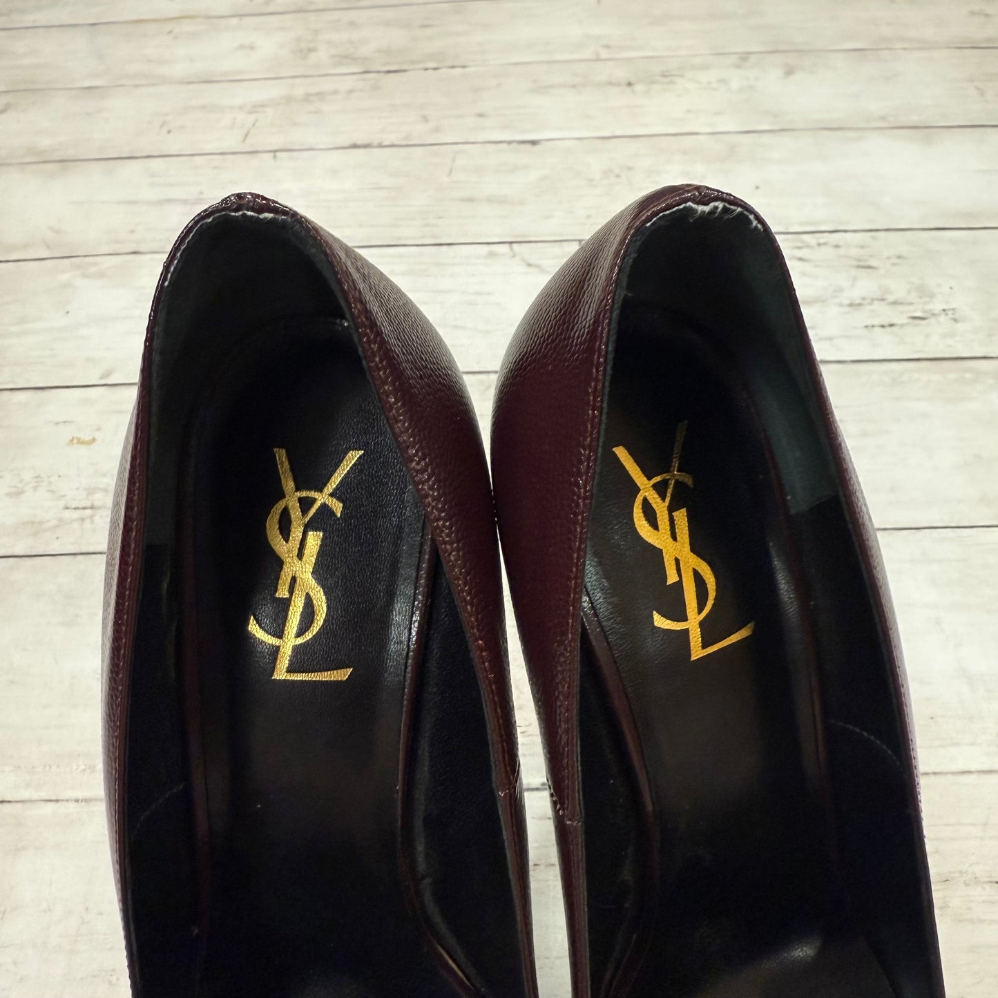 Shoes Luxury Designer By Yves Saint Laurent In Purple, Size: 10.5