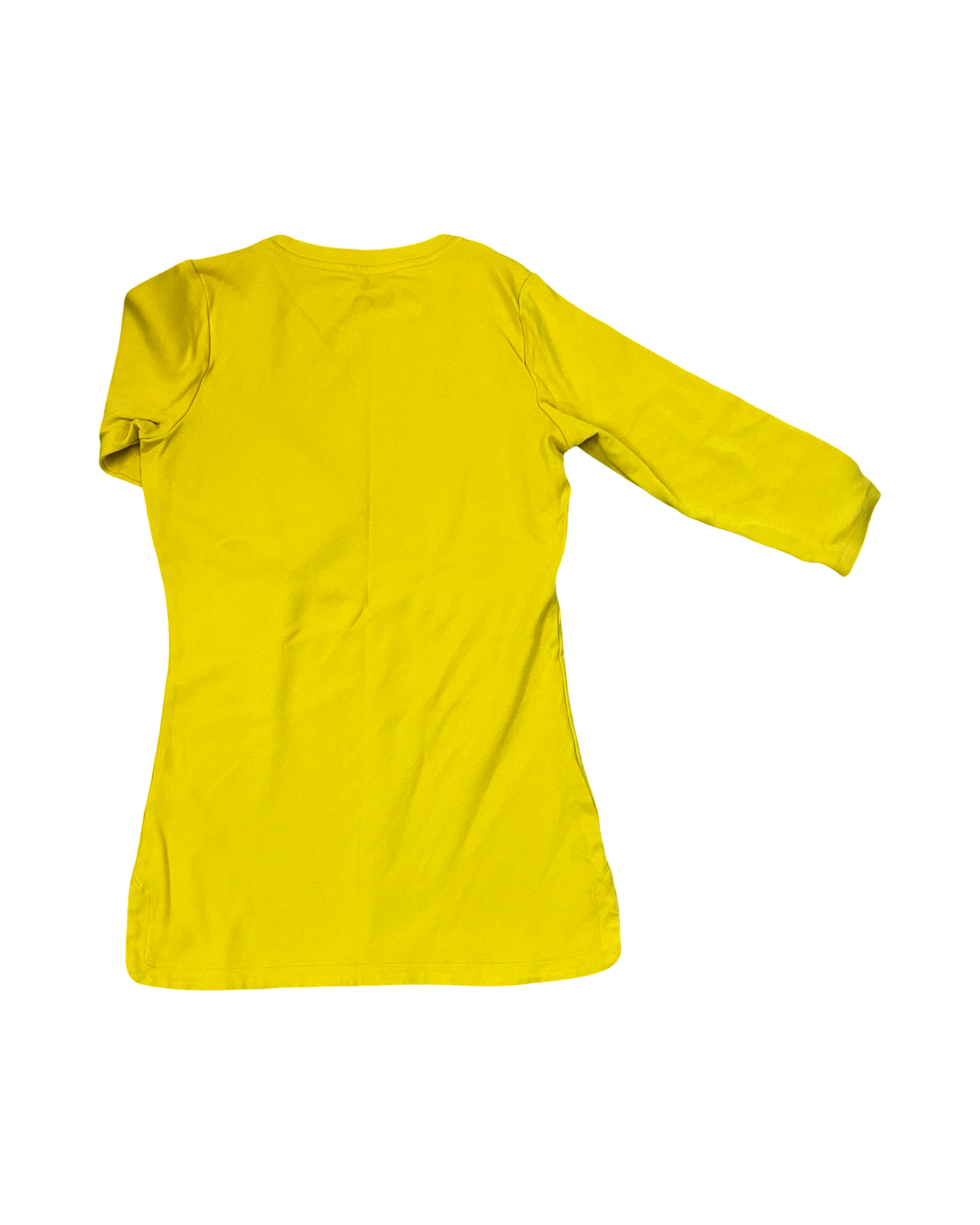 Top 3/4 Sleeve Basic By Isaac Mizrahi In Yellow, Size:Xs