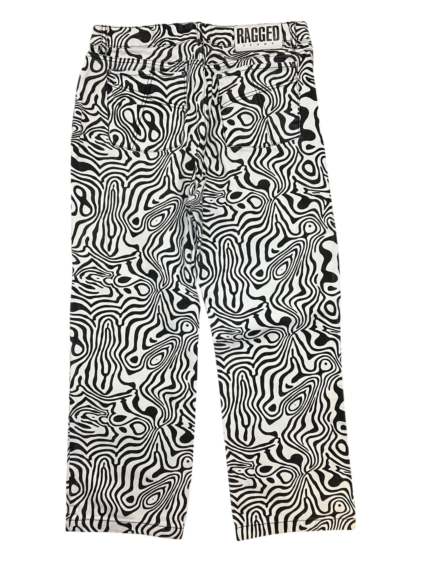 Jeans Wide Leg By Clothes Mentor In Black & White, Size:18