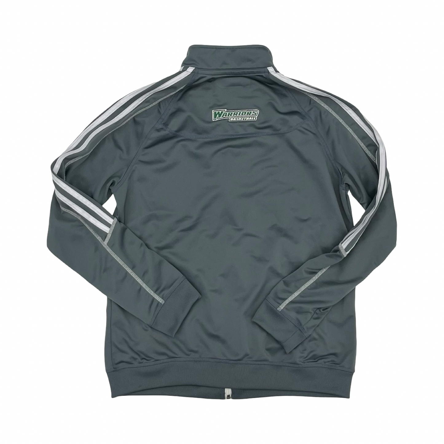 Athletic Jacket By Adidas In Grey & White, Size:L