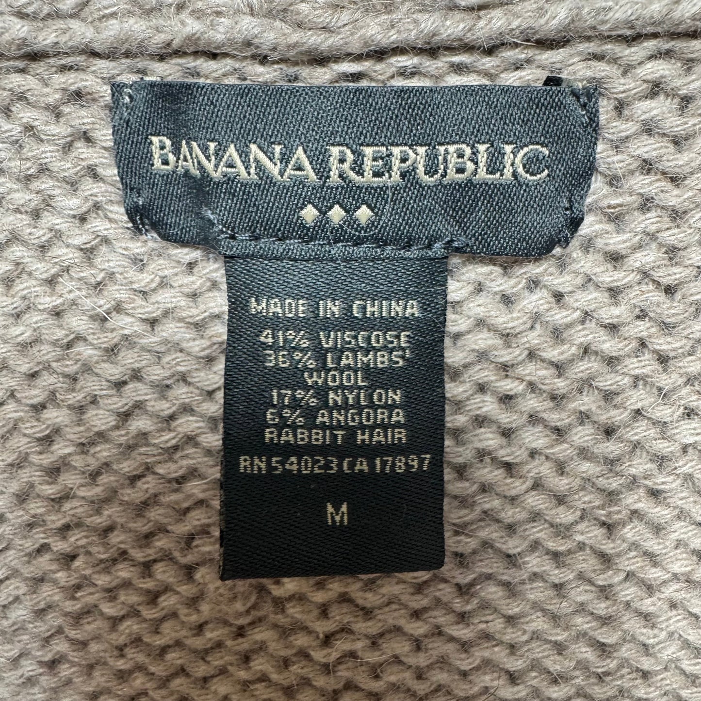 Wool Blend Sweater By Banana Republic In Tan, Size: M