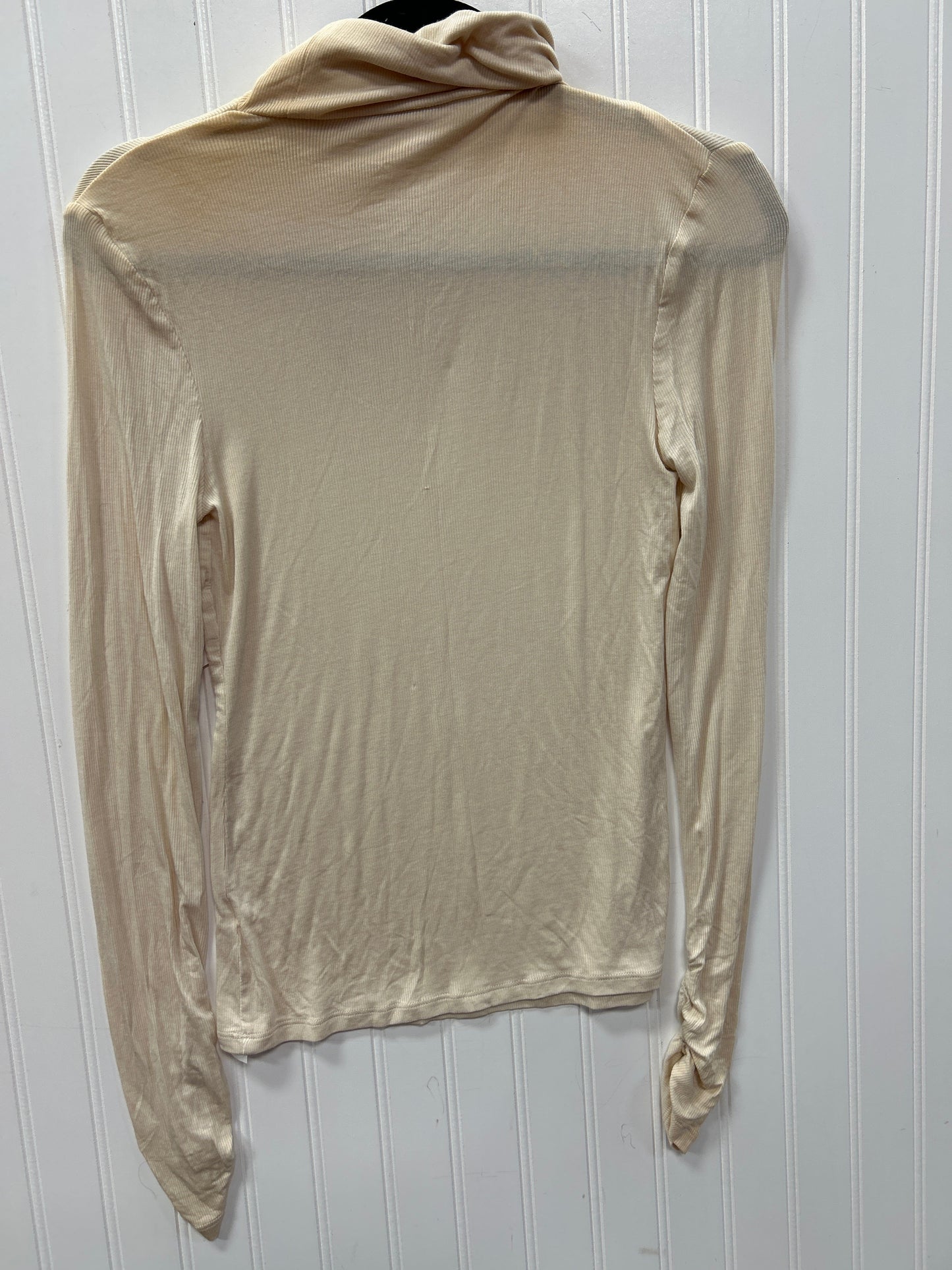 Athletic Top Ls Collar By Fabletics In Cream, Size:S