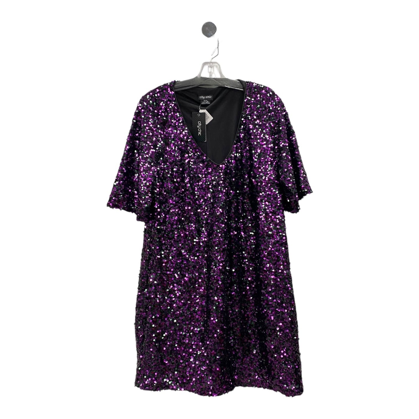 Dress Party Short By City Chic In Purple, Size:L