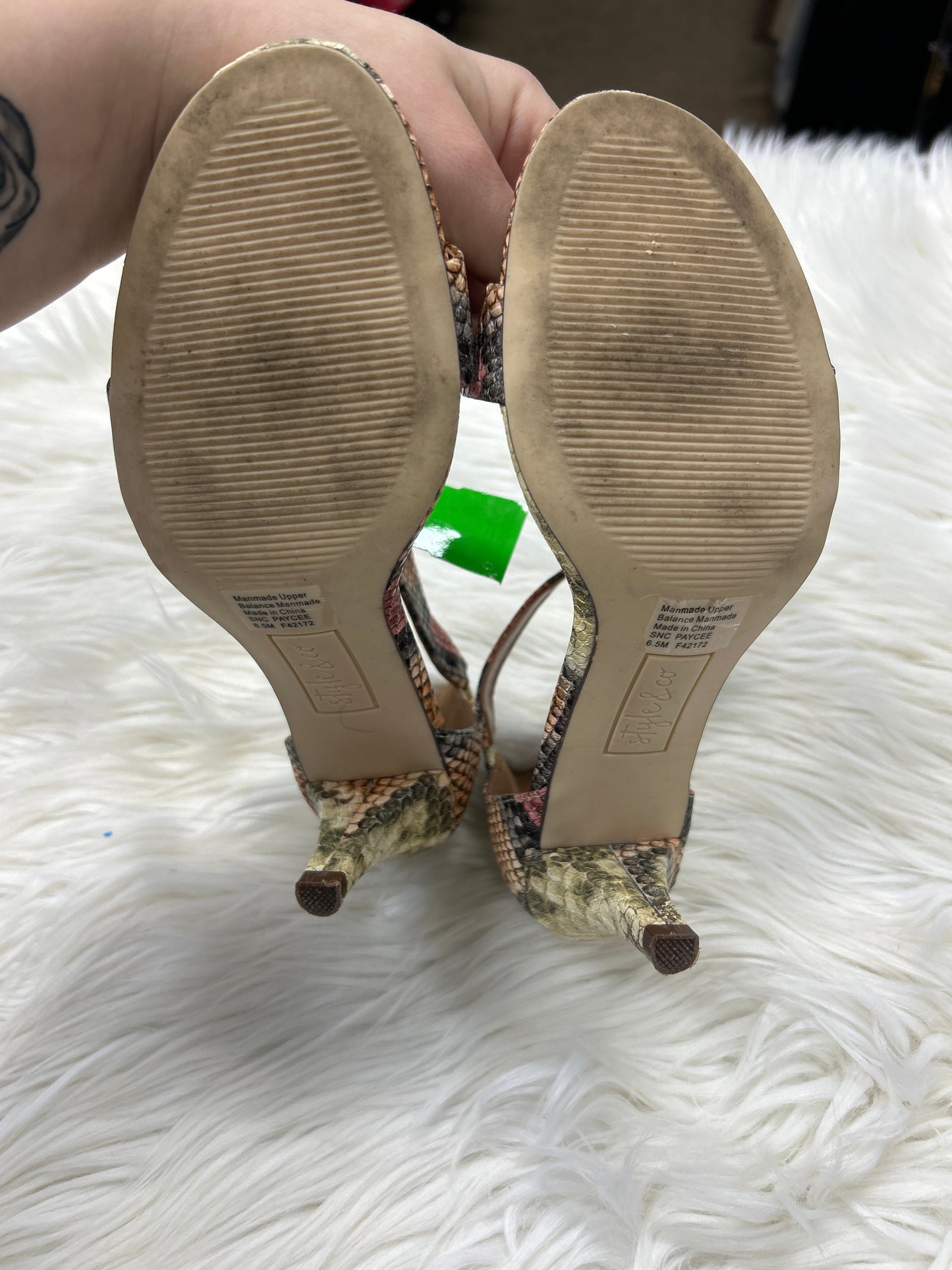 Sandals Heels Kitten By Style And Company In Multi, Size:6.5