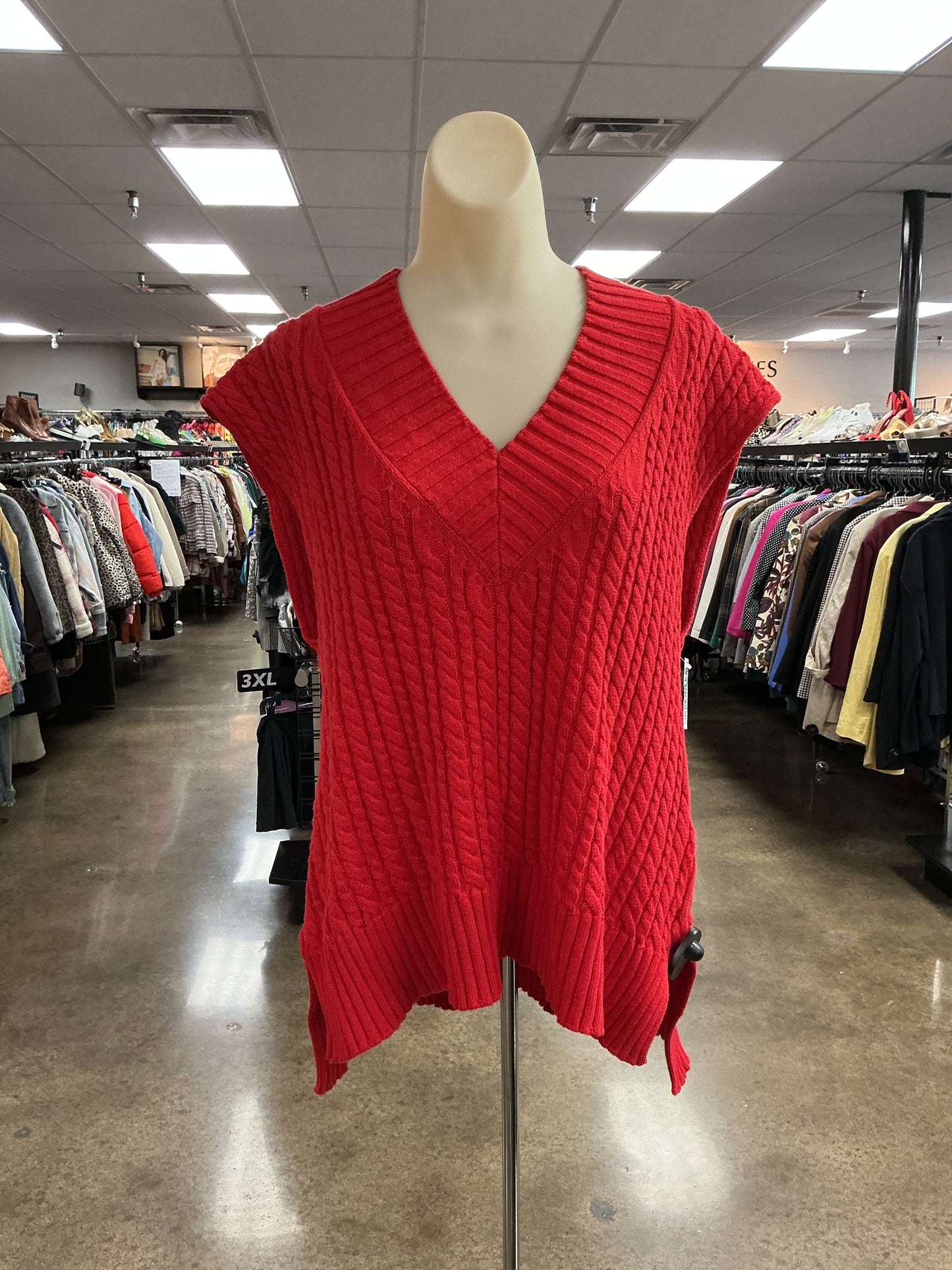 Vest Sweater By French Connection In Red, Size:M