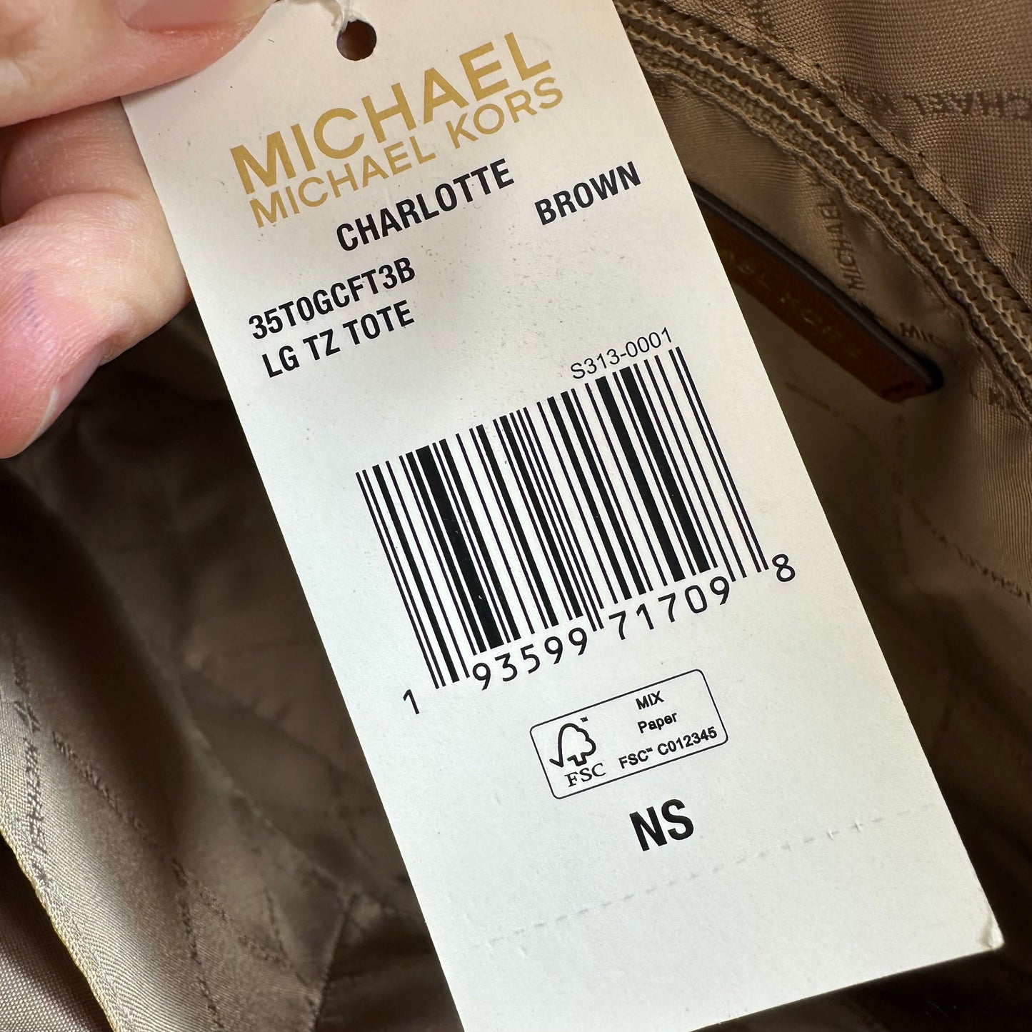 Tote Designer By Michael Kors, Size: Medium