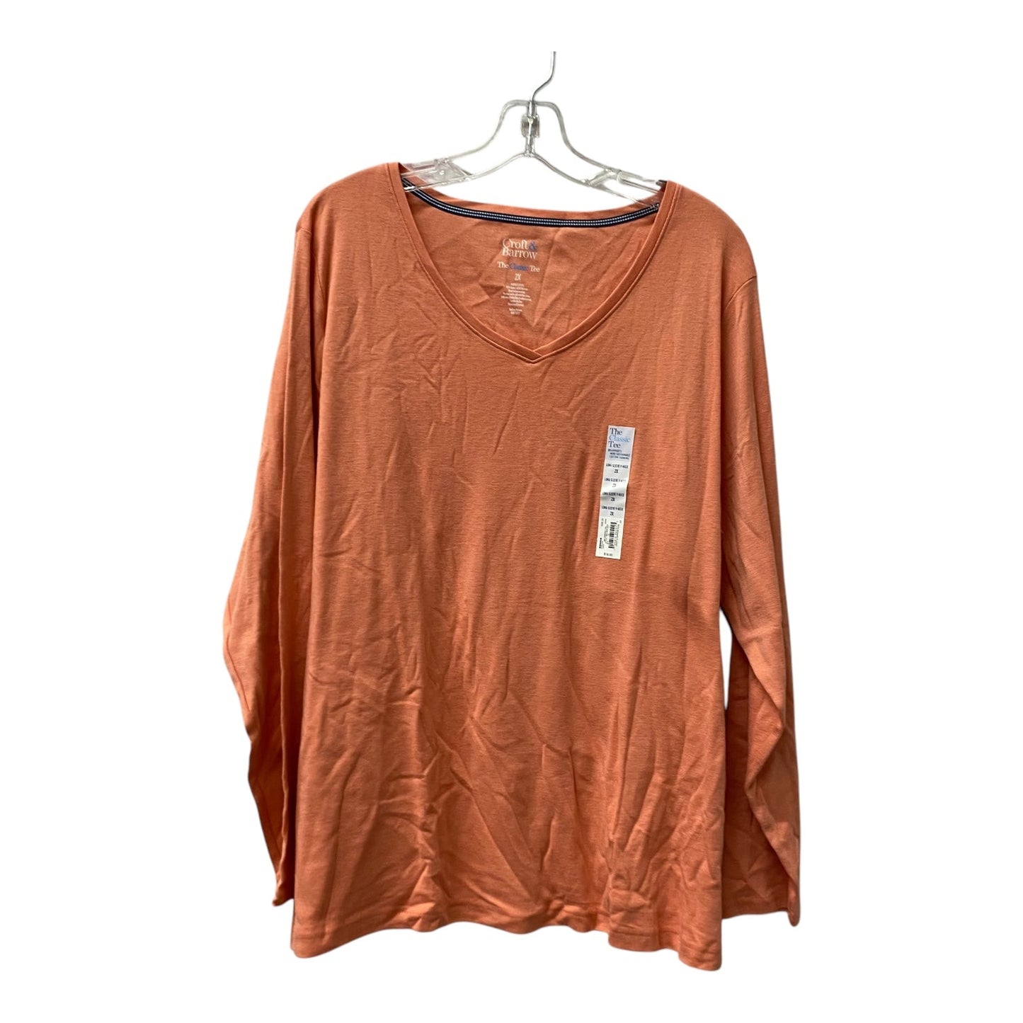 Top Ls Basic By Croft And Barrow In Orange, Size:2X