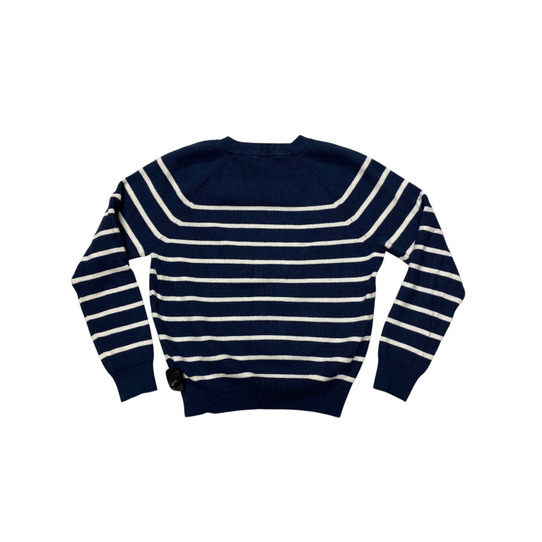 Sweater By Ann Taylor In Blue & White, Size:L