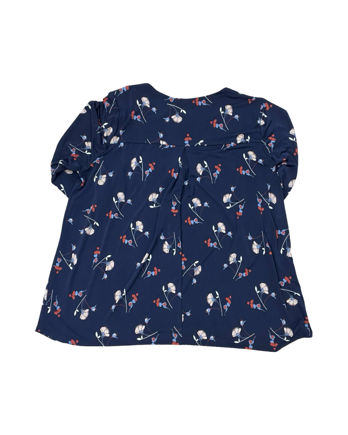 Top 3/4 Sleeve By Beacon Apparel In Navy, Size:2X