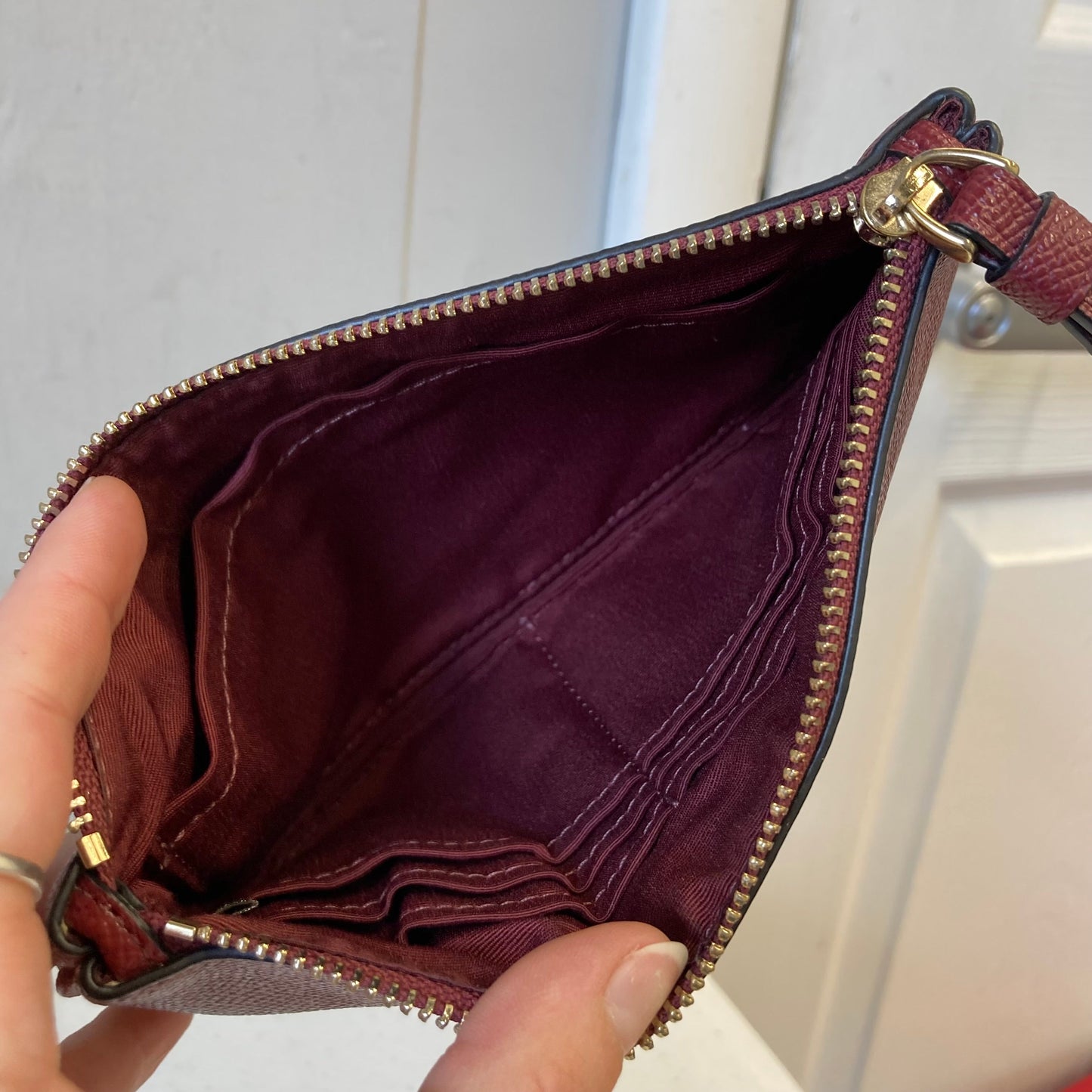 Wristlet Designer By Coach In Red, Size:Small