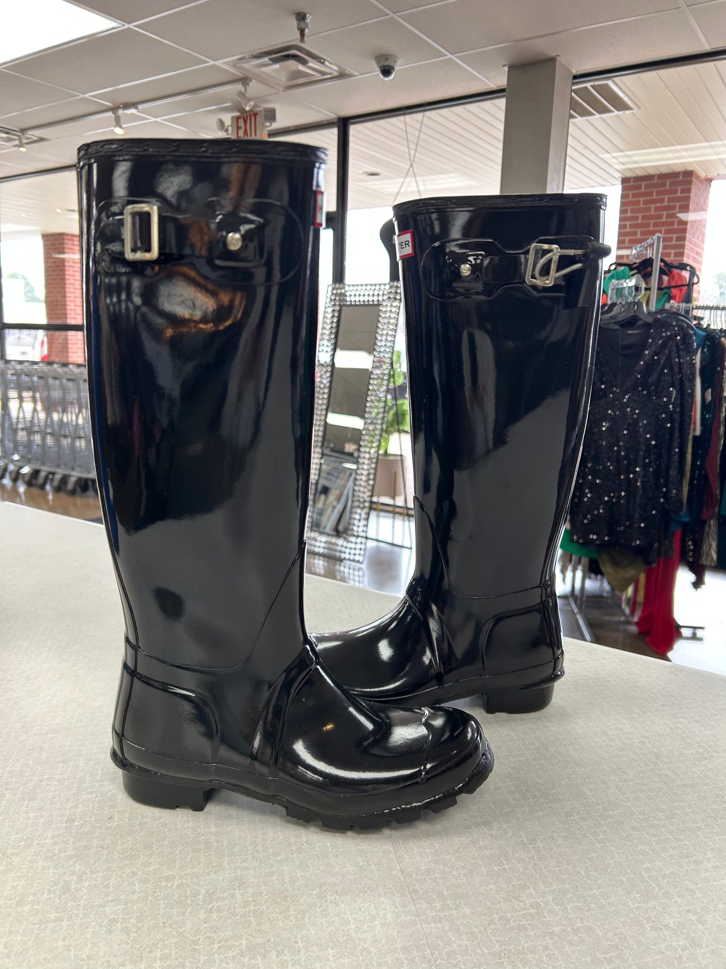 Boots Rain By Hunter In Black, Size:6