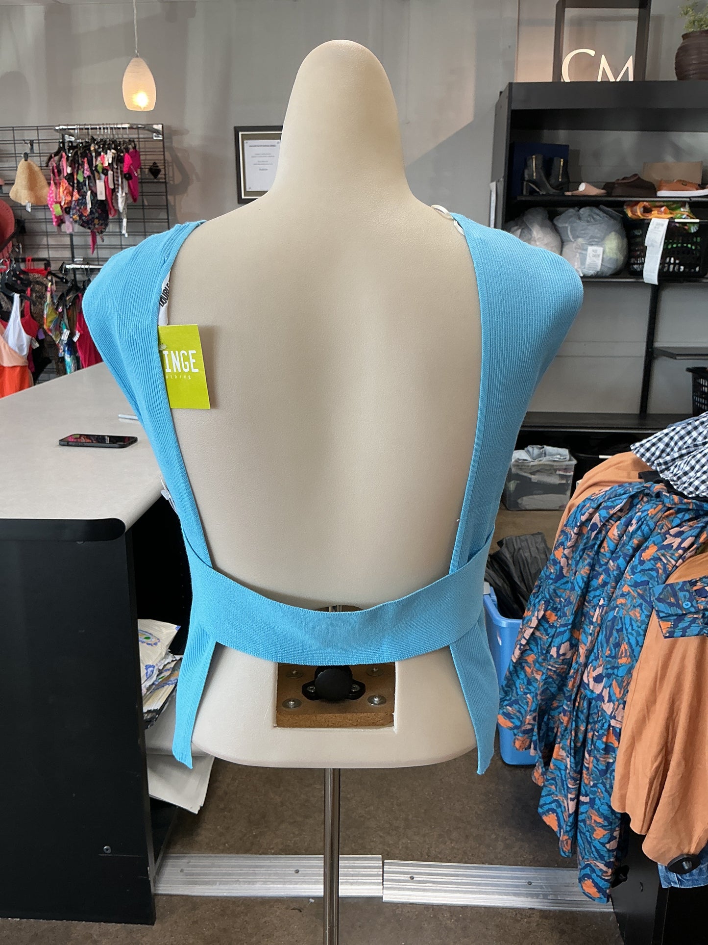 Top Sleeveless By Double Zero In Blue, Size:L