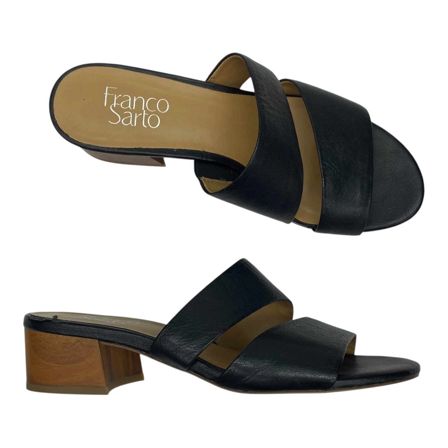 Sandals Heels Kitten By Franco Sarto In Black, Size:7.5