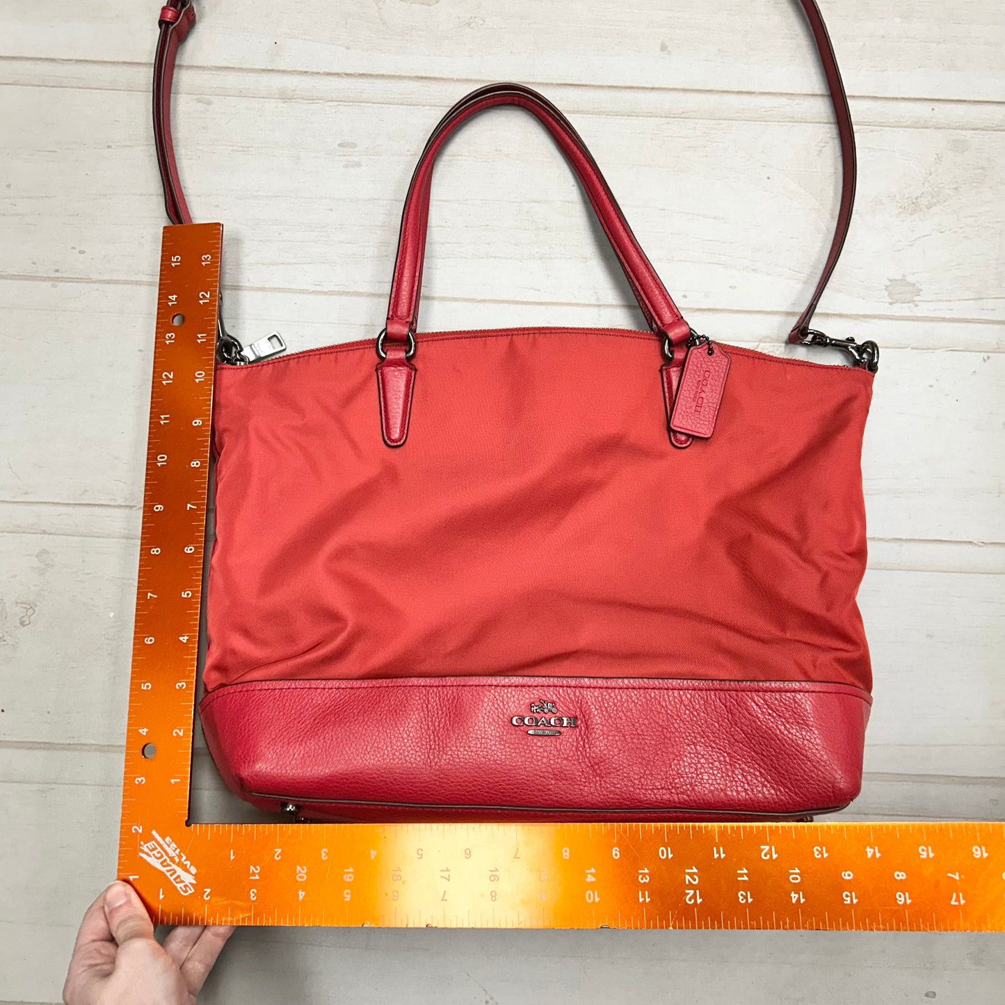 Tote Designer By Coach, Size: Medium