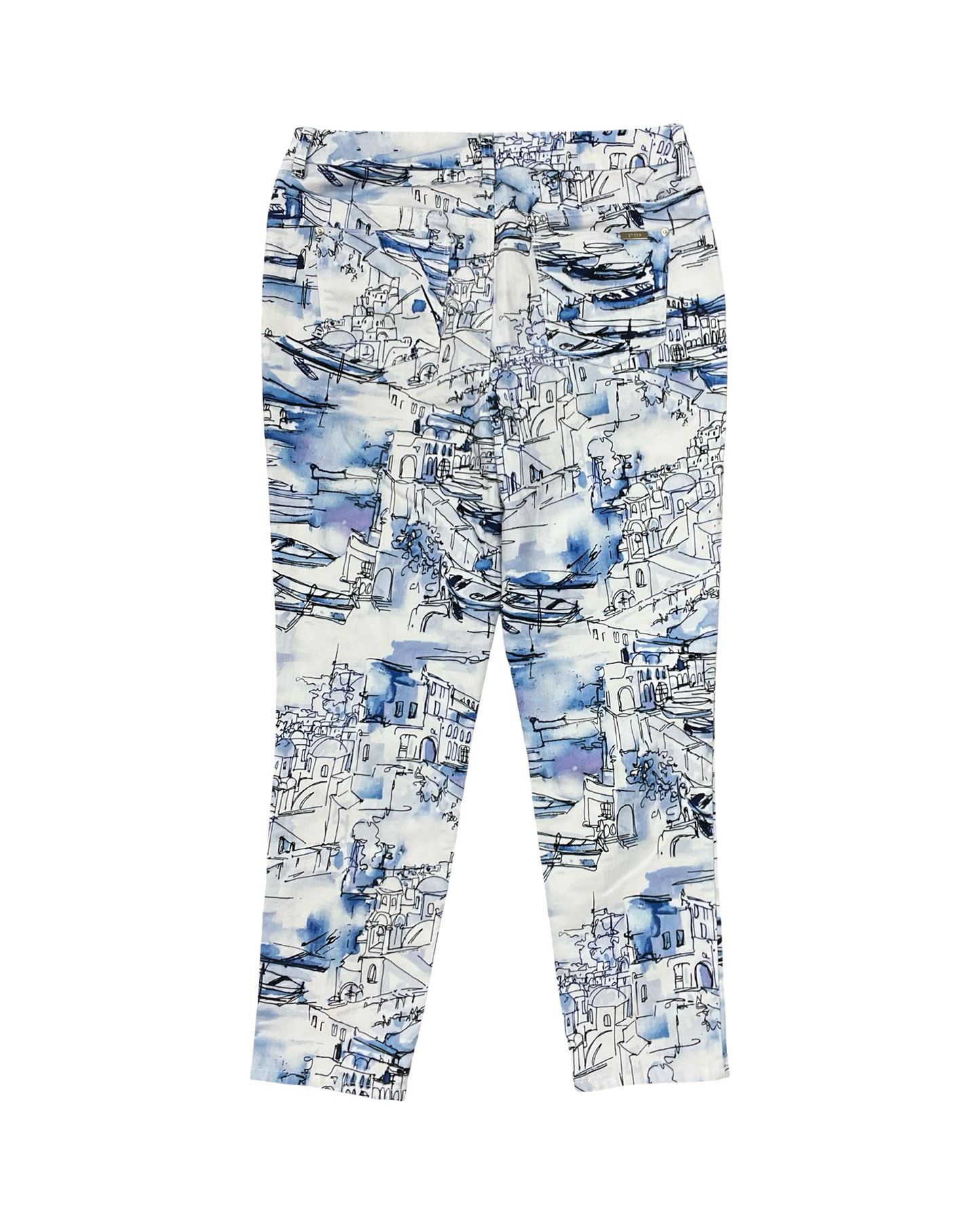 Jeans Cropped By Chicos In Blue & White, Size:M
