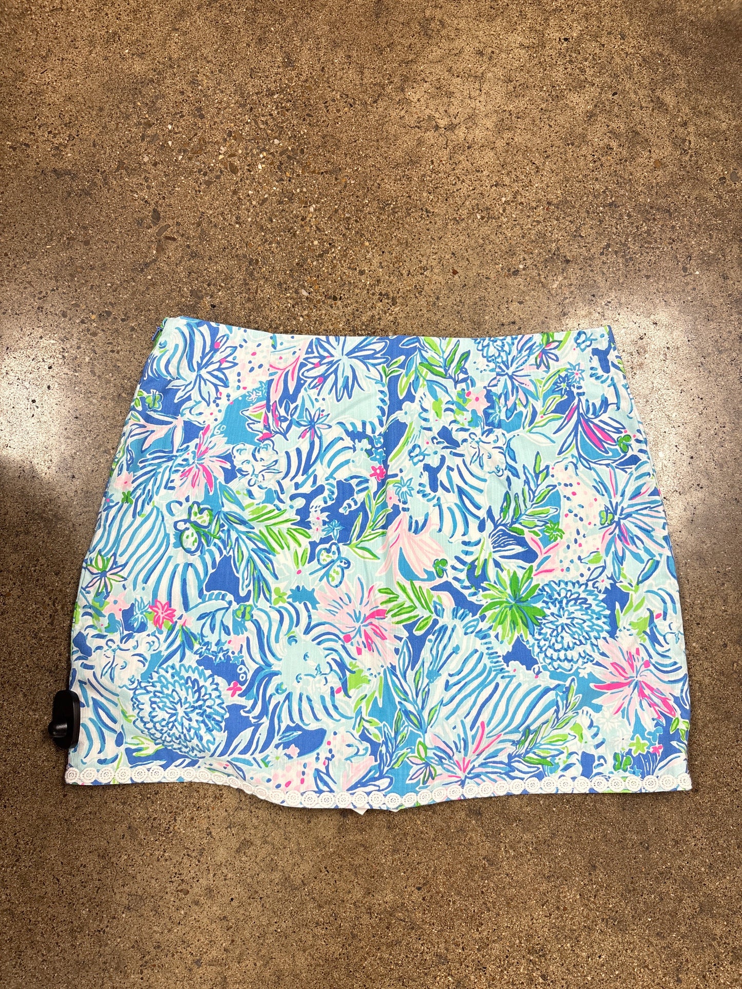 Skort Designer By Lilly Pulitzer In Blue & Green, Size:12