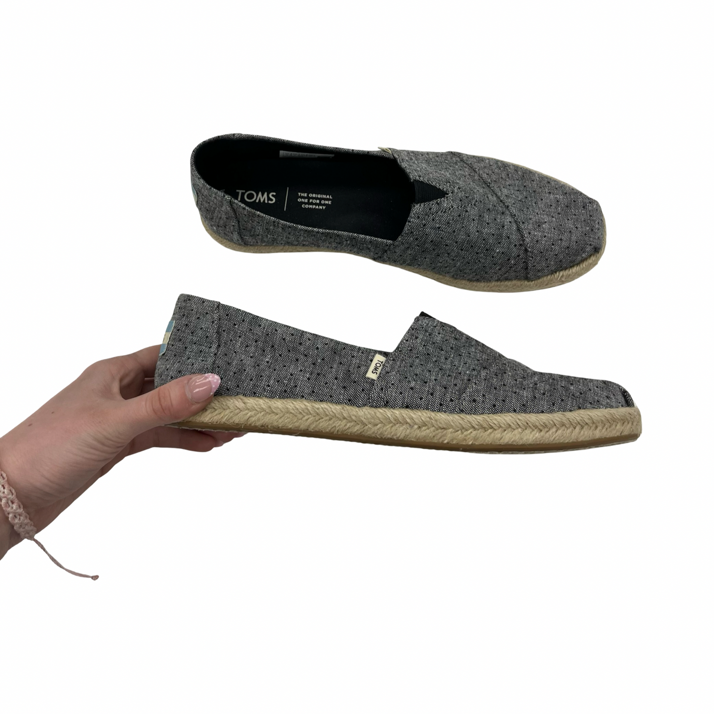 Shoes Flats By Toms In Grey, Size:8