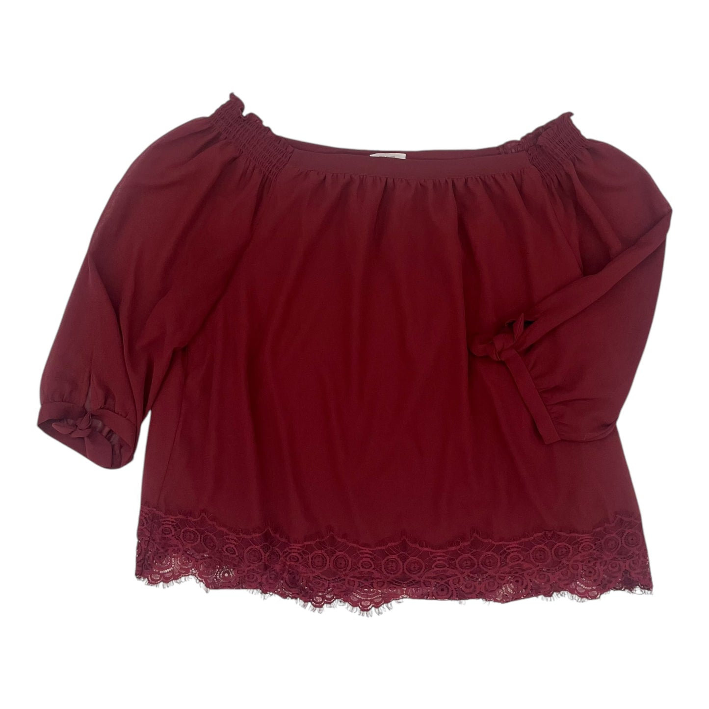 Blouse Ls By Maurices In Red, Size:Xxl