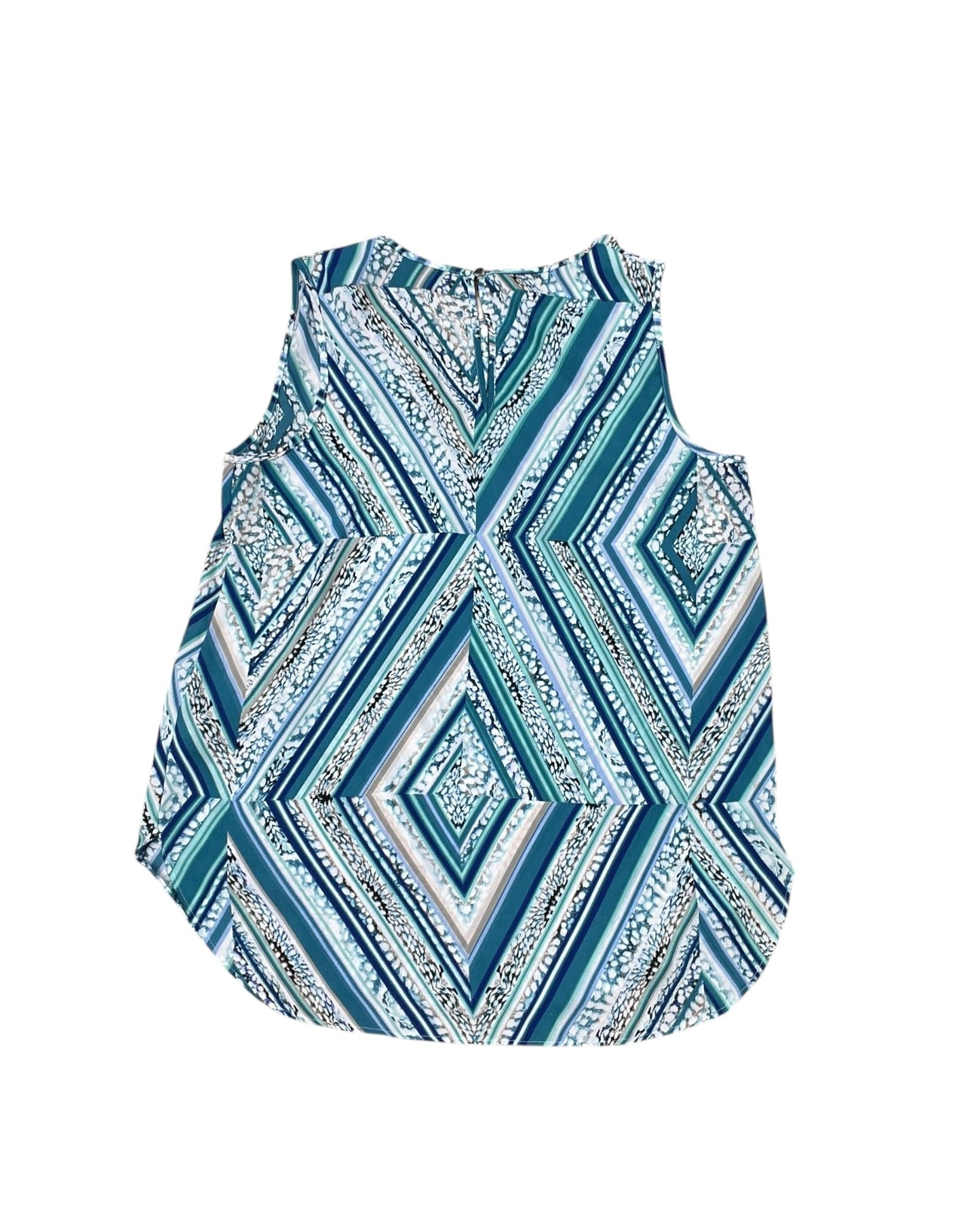 Top Sleeveless By Massimo Dutti In Blue & White, Size:M