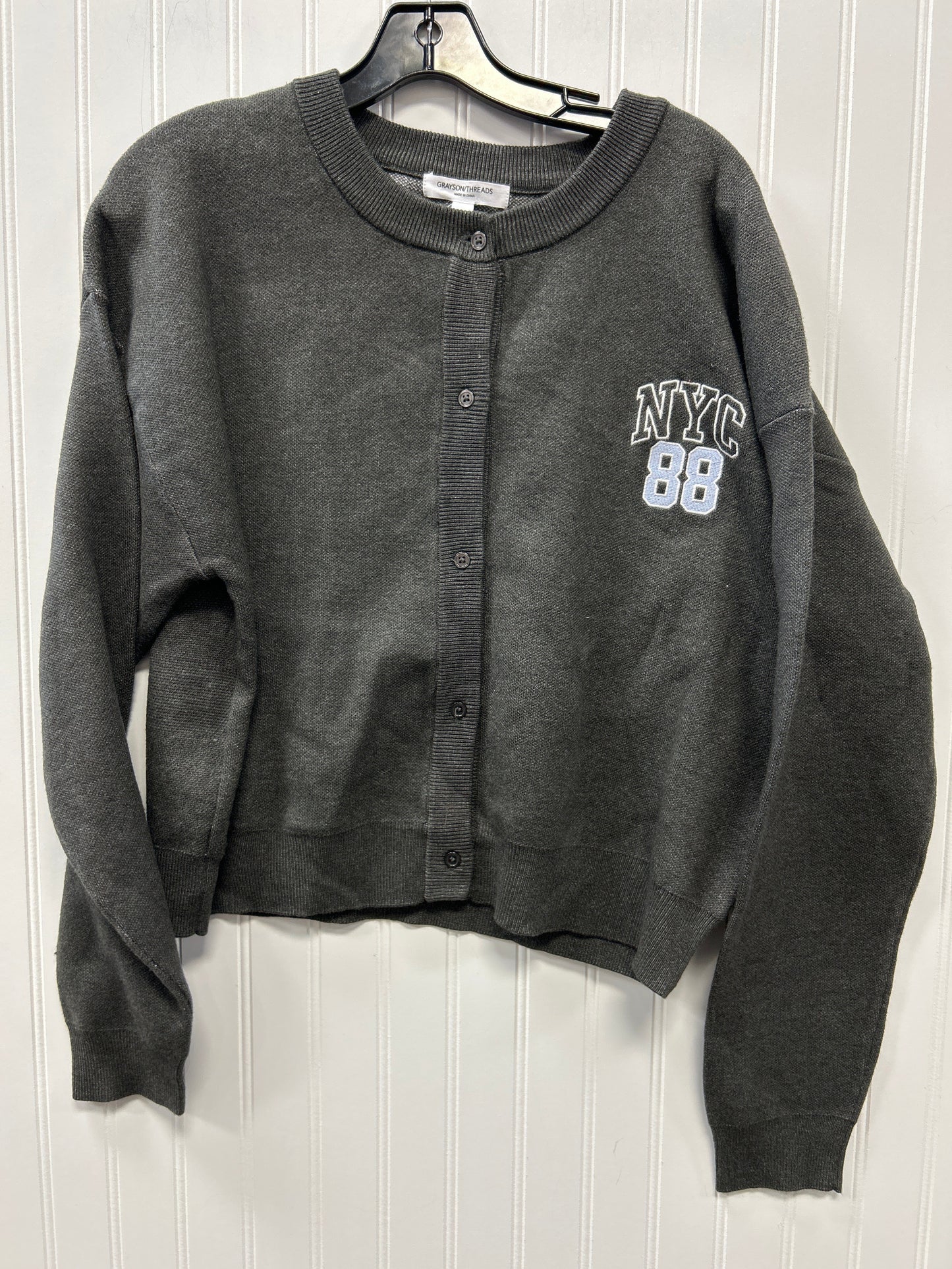 Cardigan By Grayson Threads In Grey, Size:L NWT