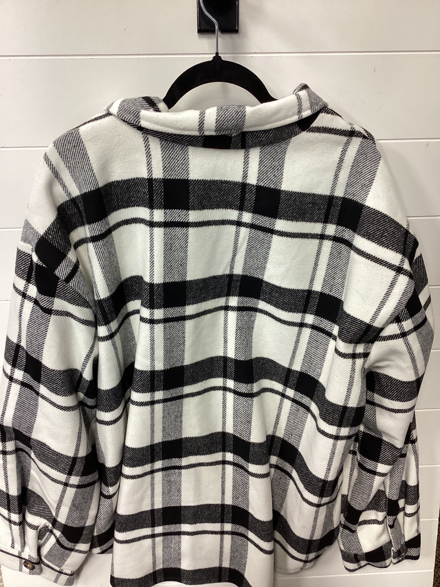 Jacket Fleece By Love Tree In Black & White, Size:3X