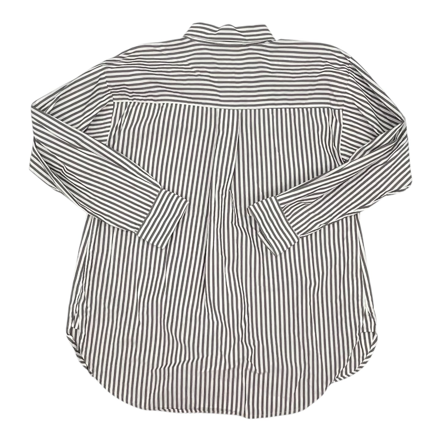 Blouse Ls By Loft In Brown & White, Size:M