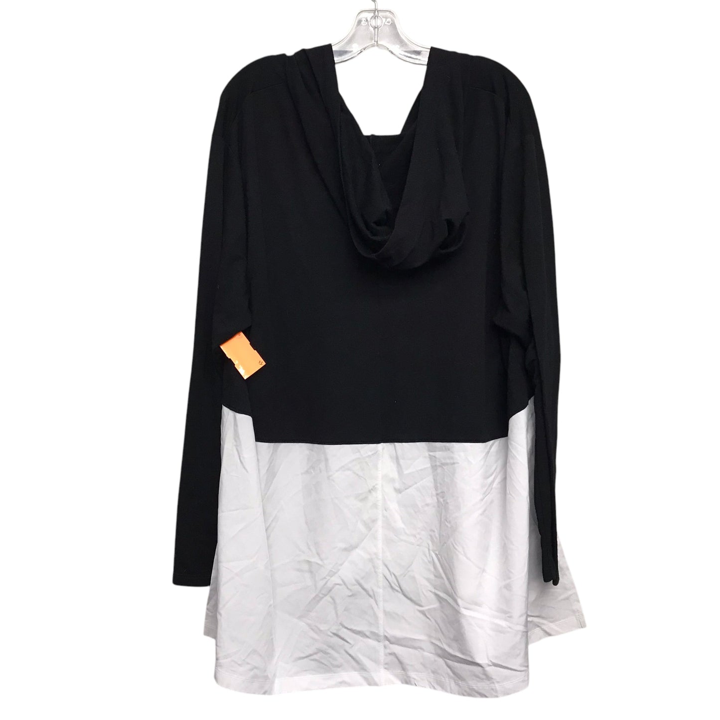 Athletic Sweatshirt Hoodie By Livi Active In Black & White, Size:1X