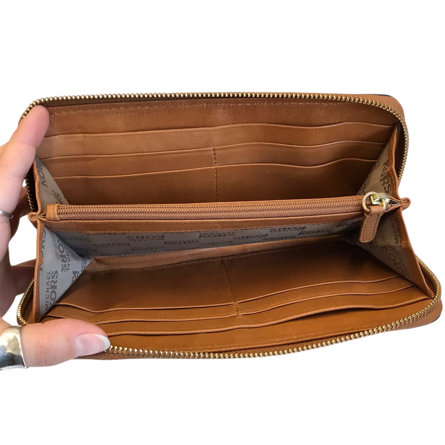 Wallet Designer By Michael Kors In Brown, Size:Large