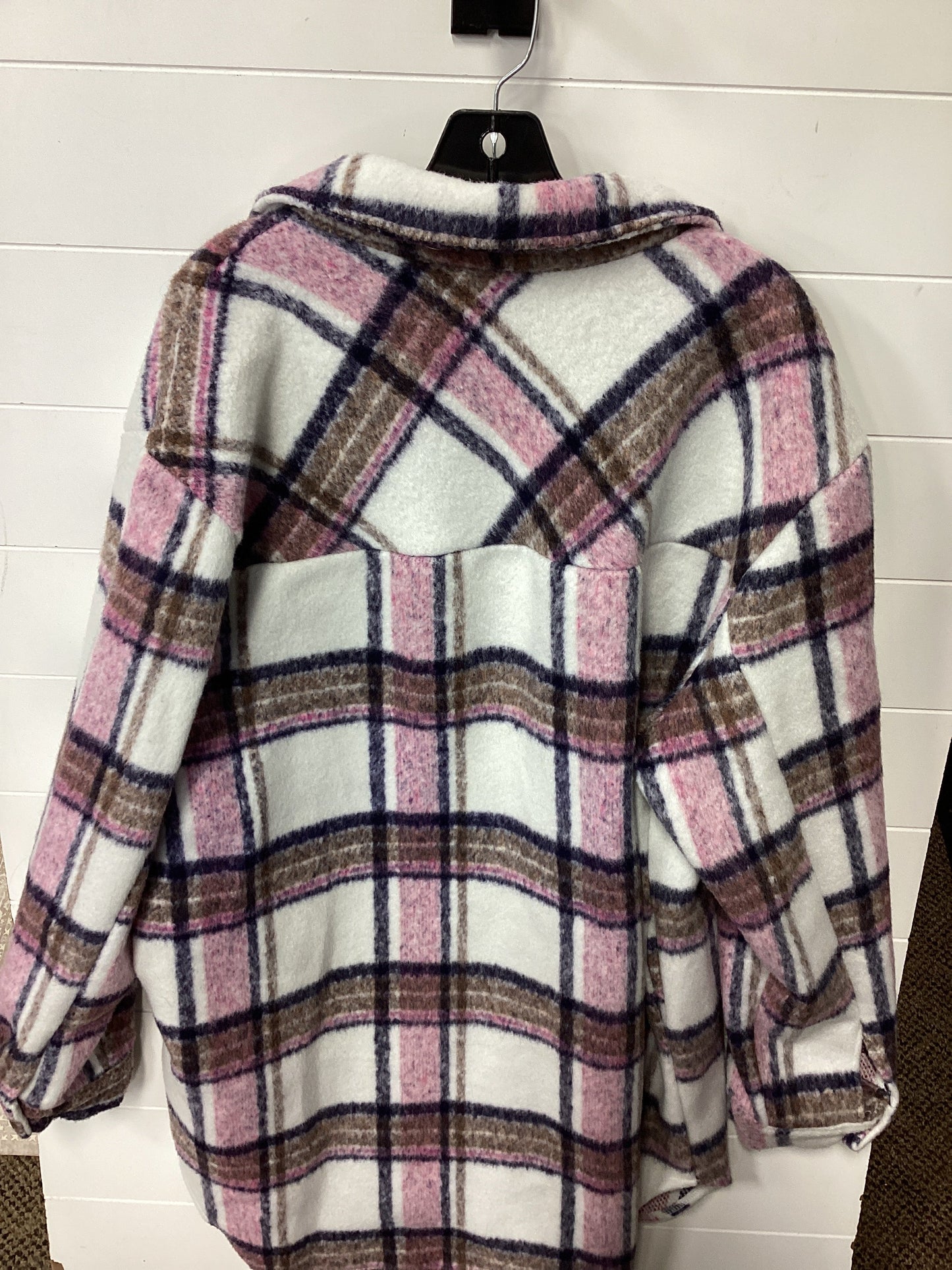 Jacket Fleece By Chicsoul In Pink & White, Size:3X