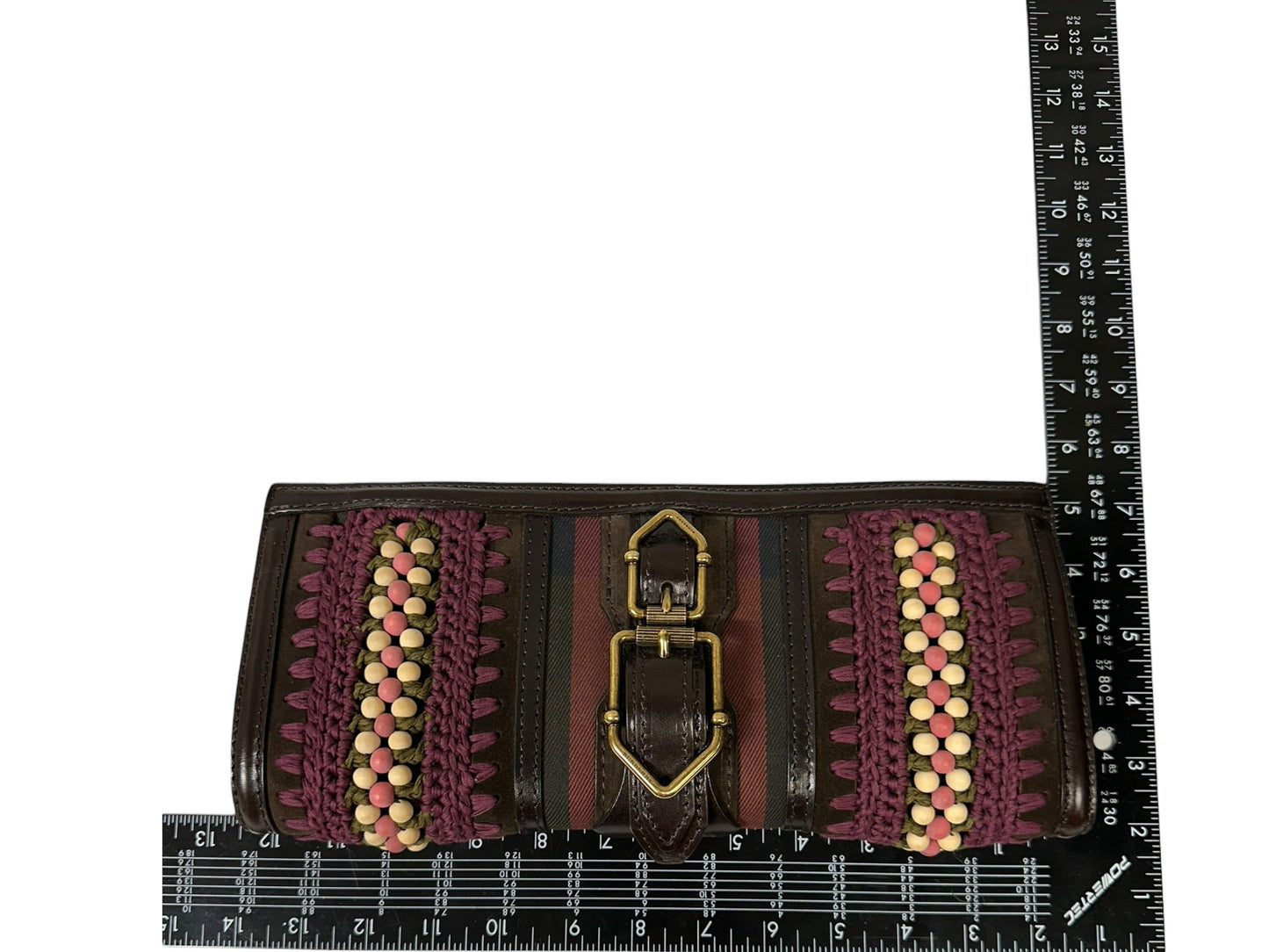 Clutch Luxury Designer By Burberry In Brown & Purple, Size:Medium