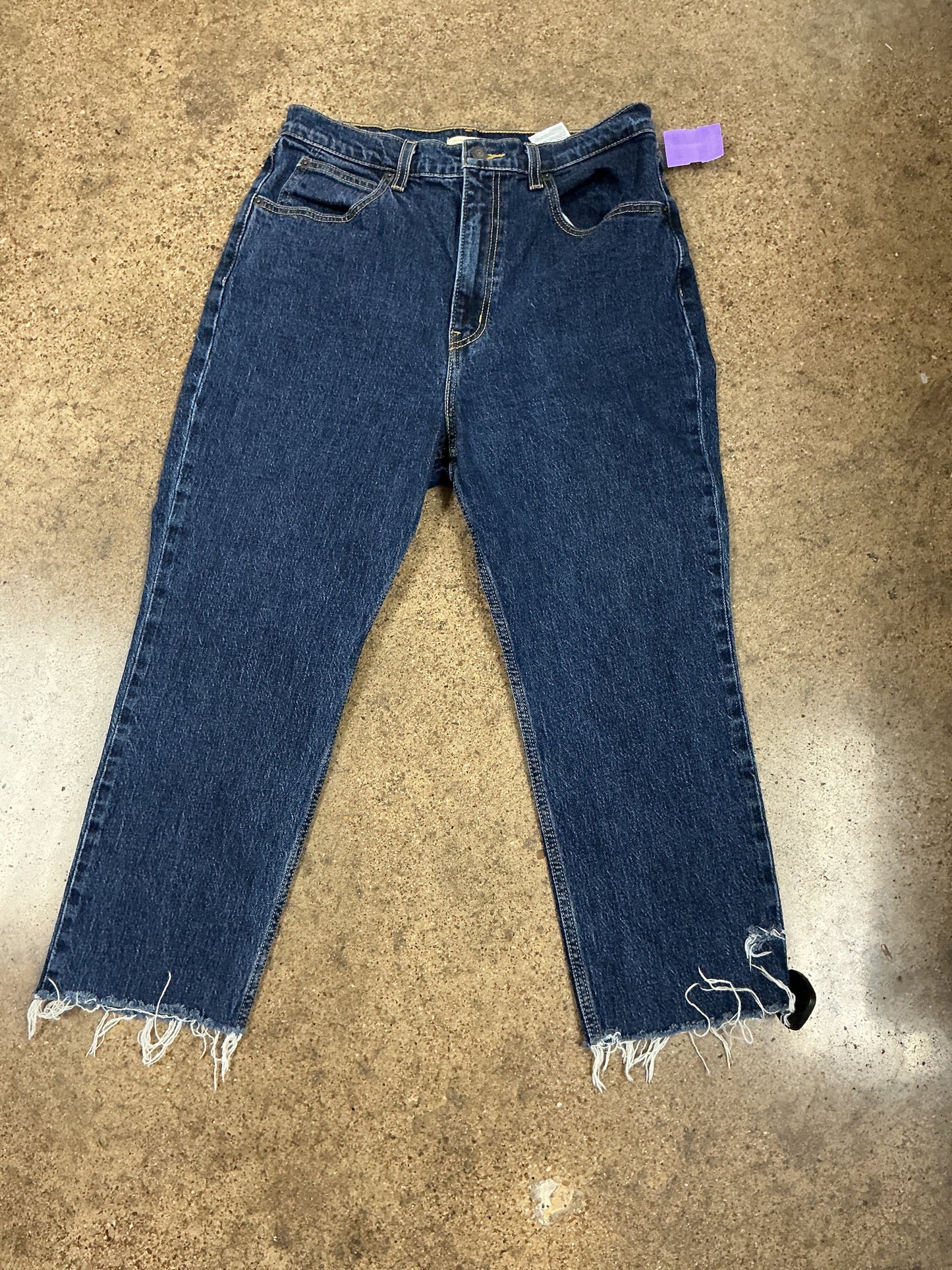 Jeans Straight By Levis In Blue Denim, Size:12