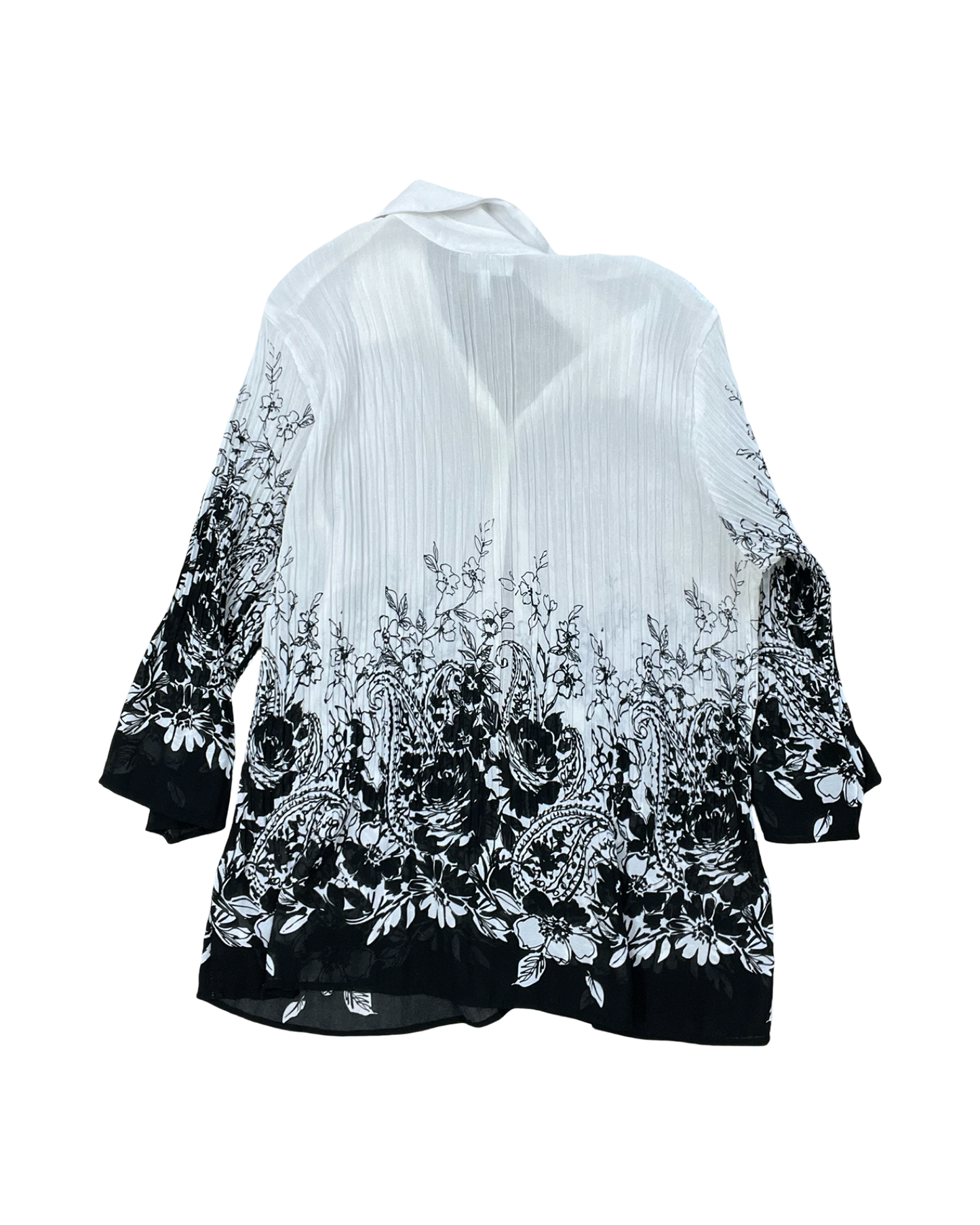 Blouse Ls By Fashion Bug In Black & White, Size:Xl