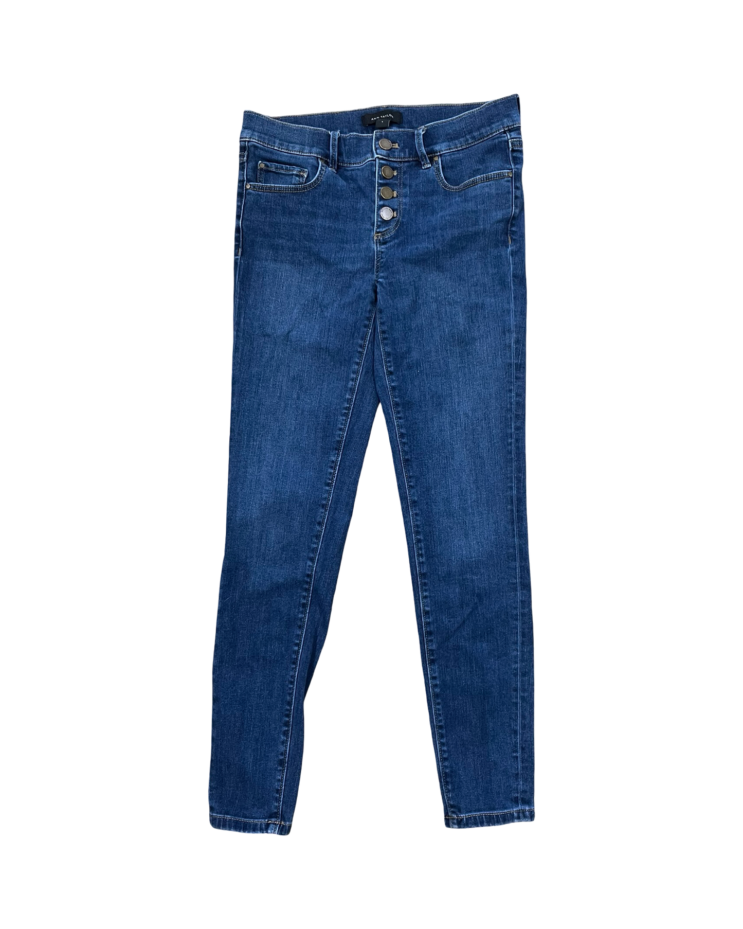 Jeans Skinny By Ann Taylor In Blue Denim, Size:0