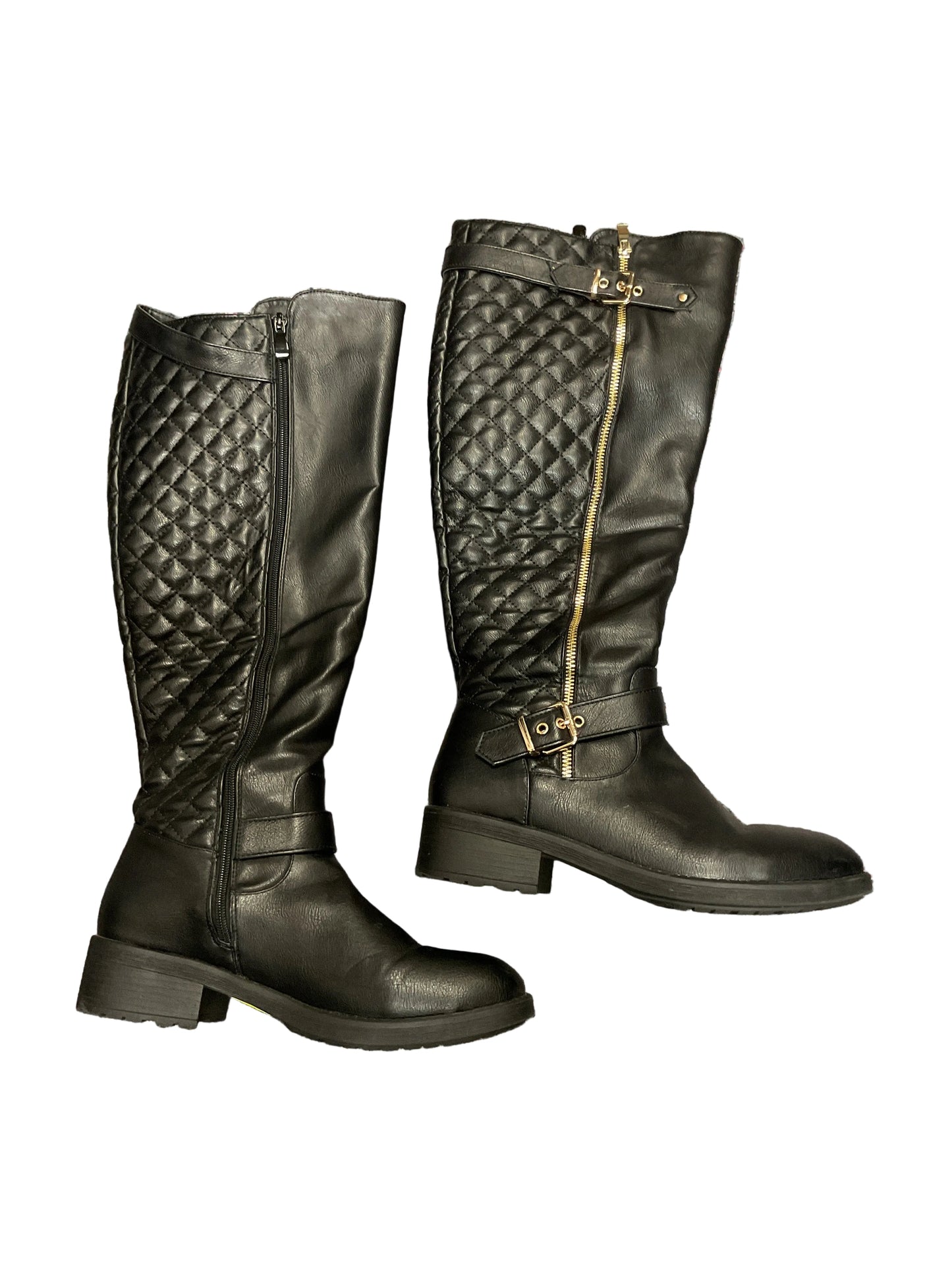 Boots Knee Flats By Dream Pairs In Black, Size:10