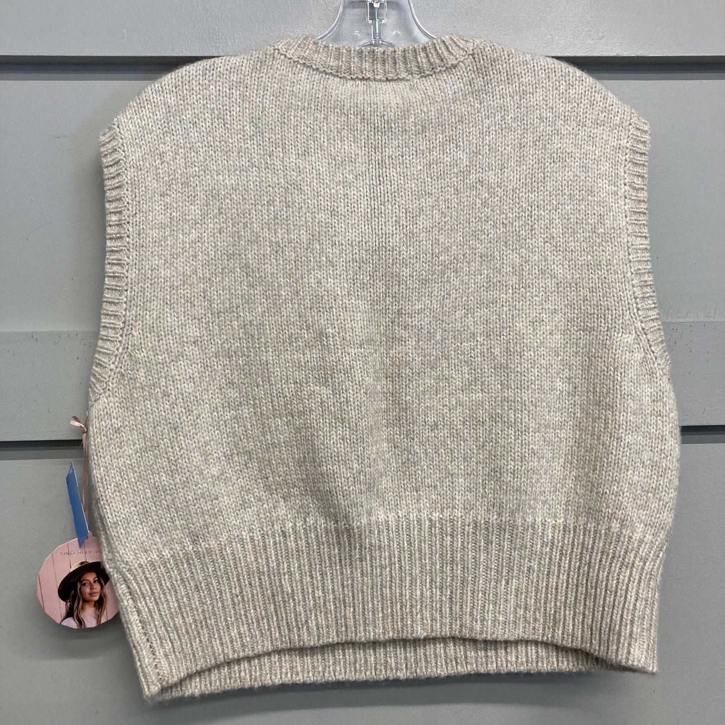 Vest Sweater By Sincerely Jules In Cream, Size:M