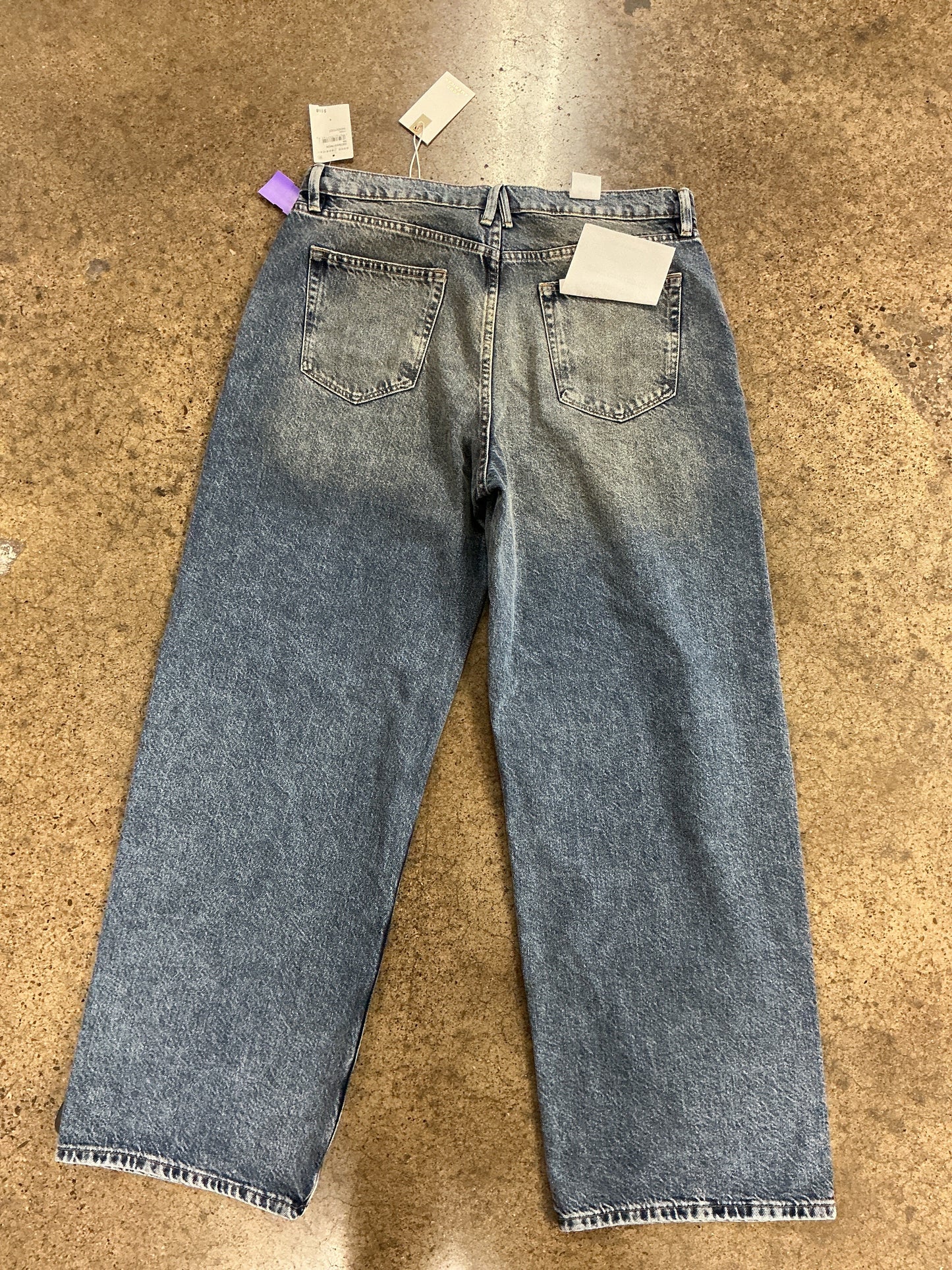 Jeans Wide Leg By Good American In Blue Denim, Size:8