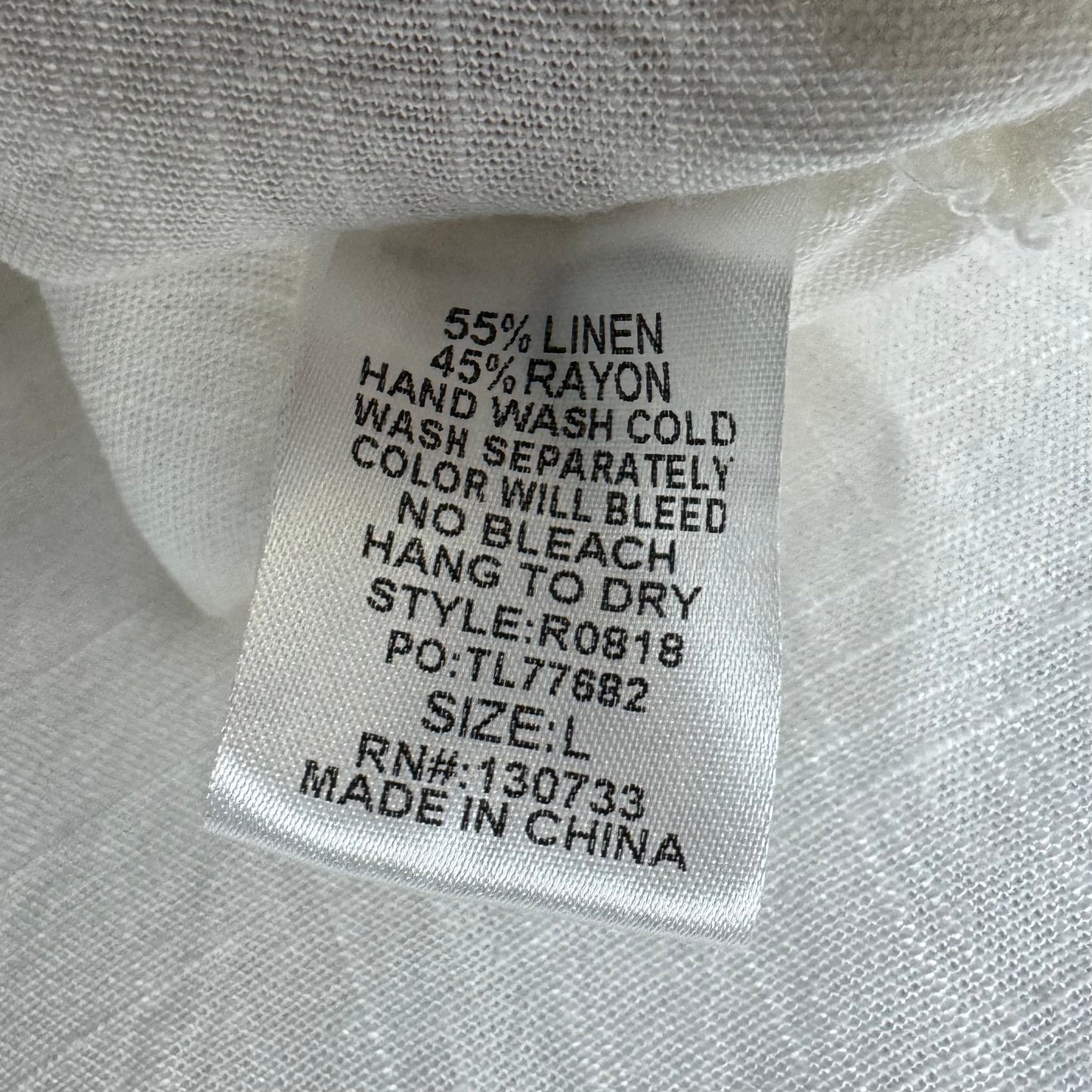 Linen Blend Top Short Sleeve By Umgee In White, Size: L