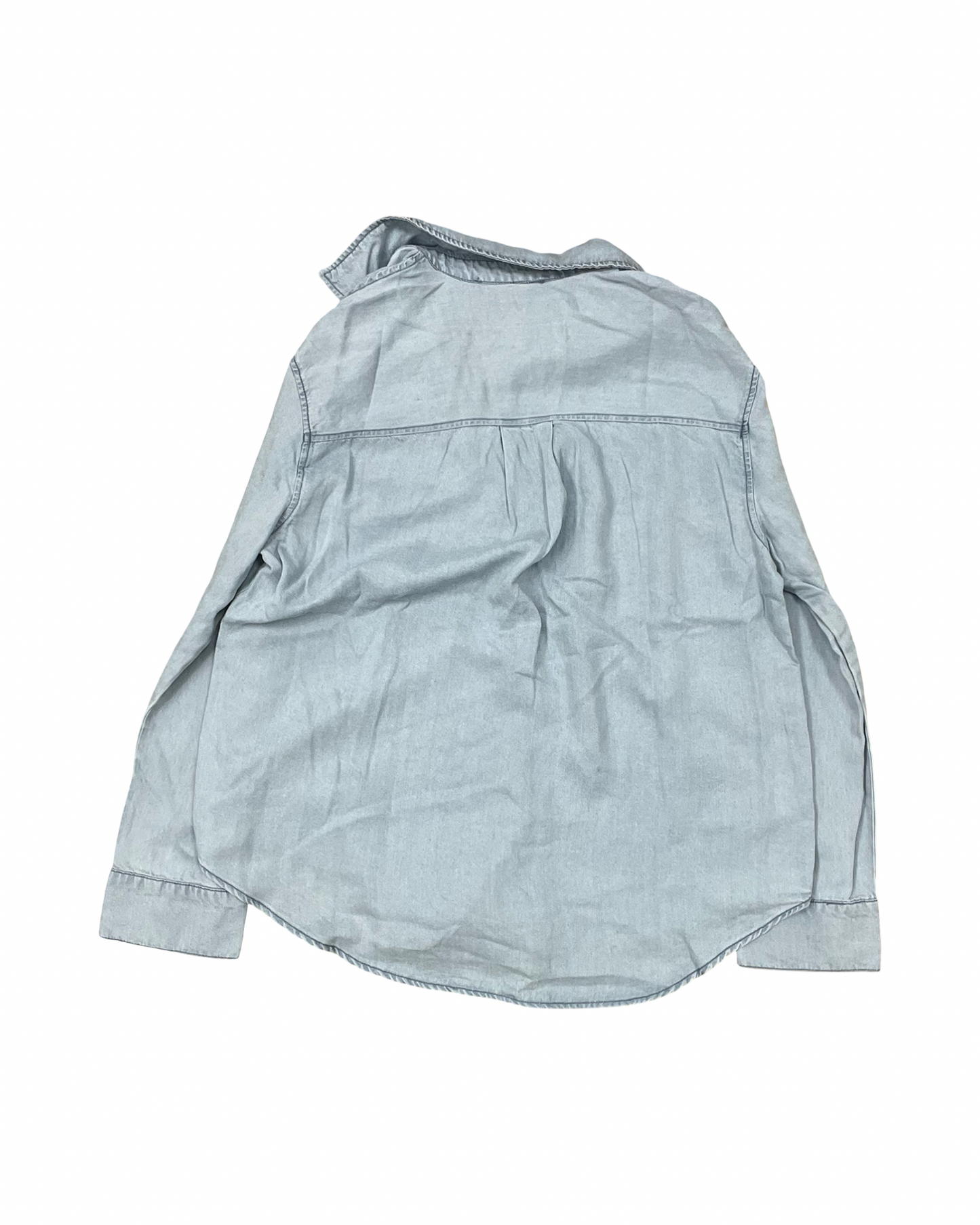 Blouse Ls By Clothes Mentor In Blue Denim, Size:M