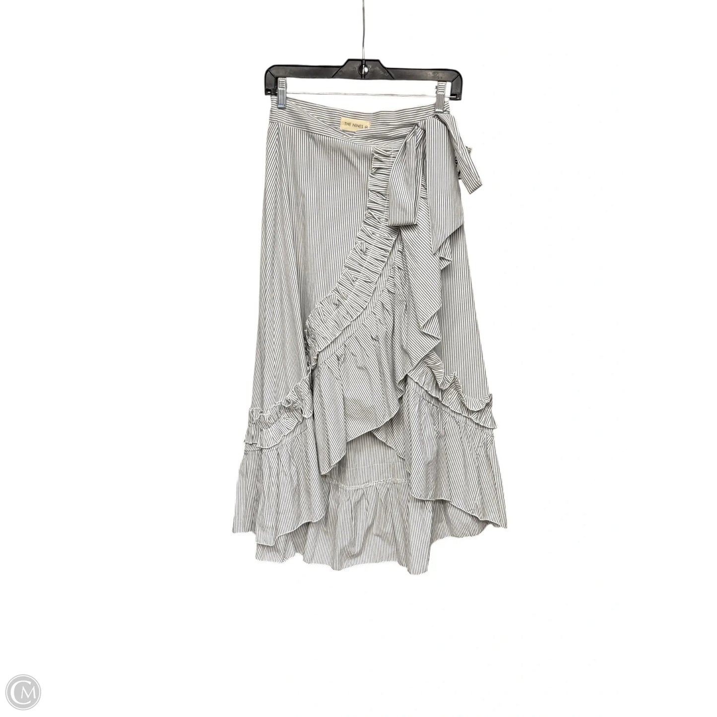 Skirt Maxi By The Nines In Grey & White, Size: M