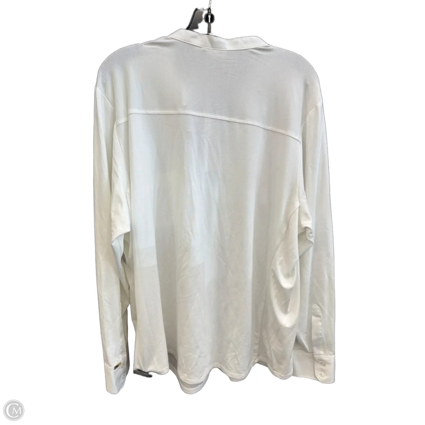 Top Long Sleeve By Calvin Klein In White, Size: 2x