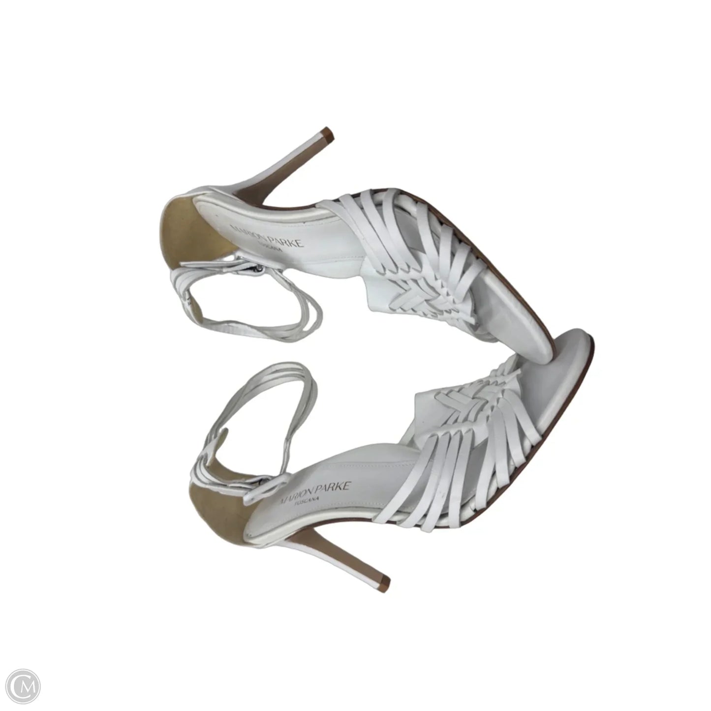 Sandals Heels Stiletto By Marion Parke In White, Size: