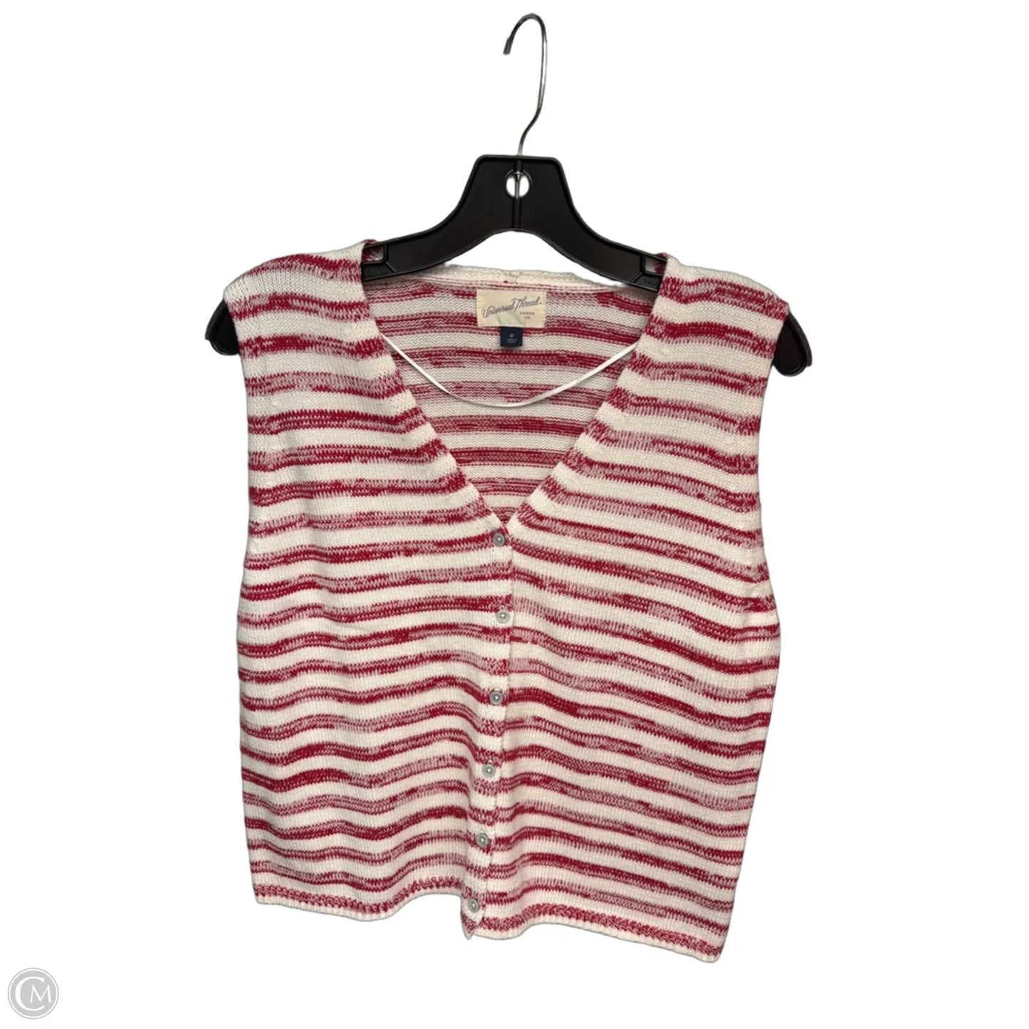 Top Sleeveless By Universal Thread In Red & White, Size: M