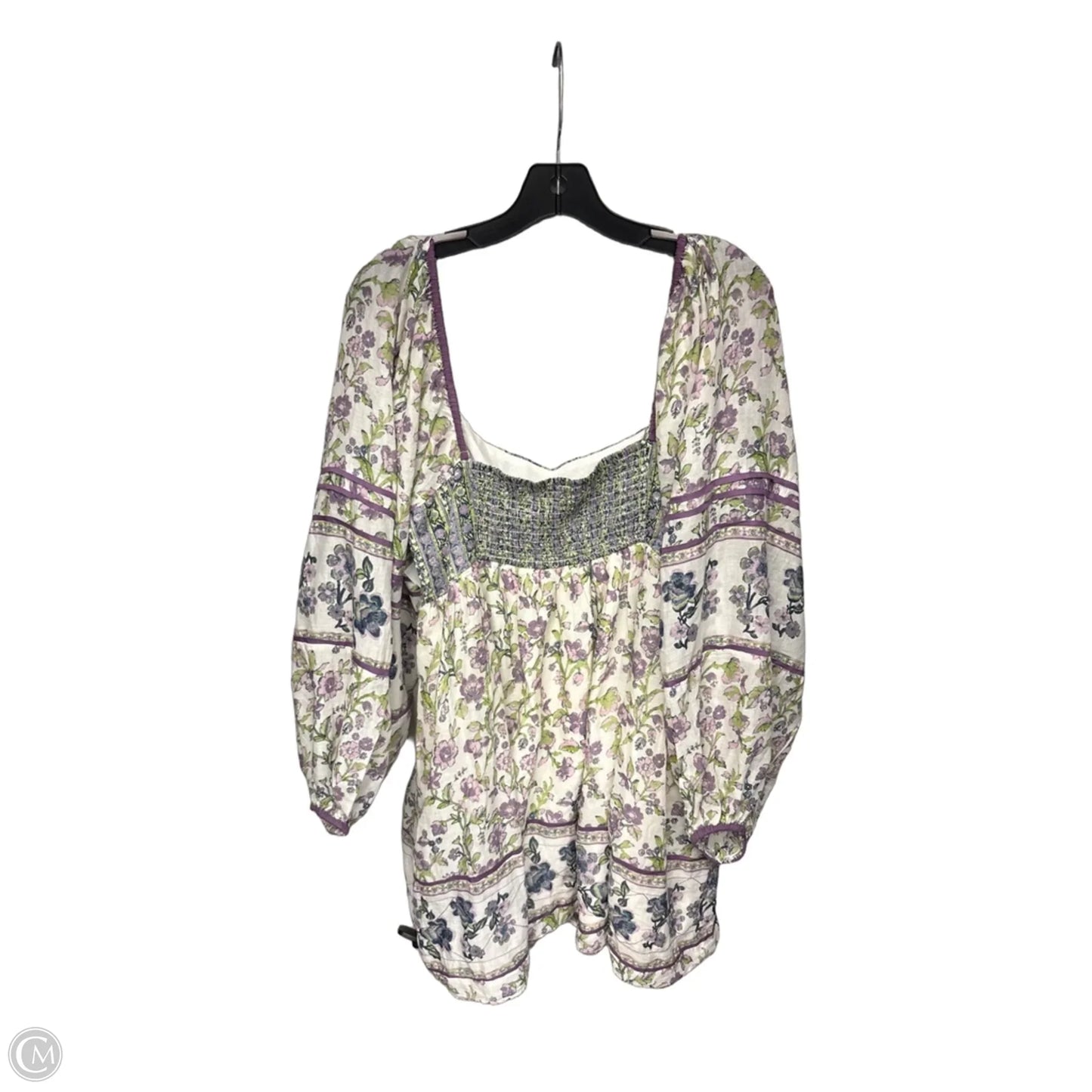 Dress Casual Midi By Free People In Green & Purple, Size: Xl