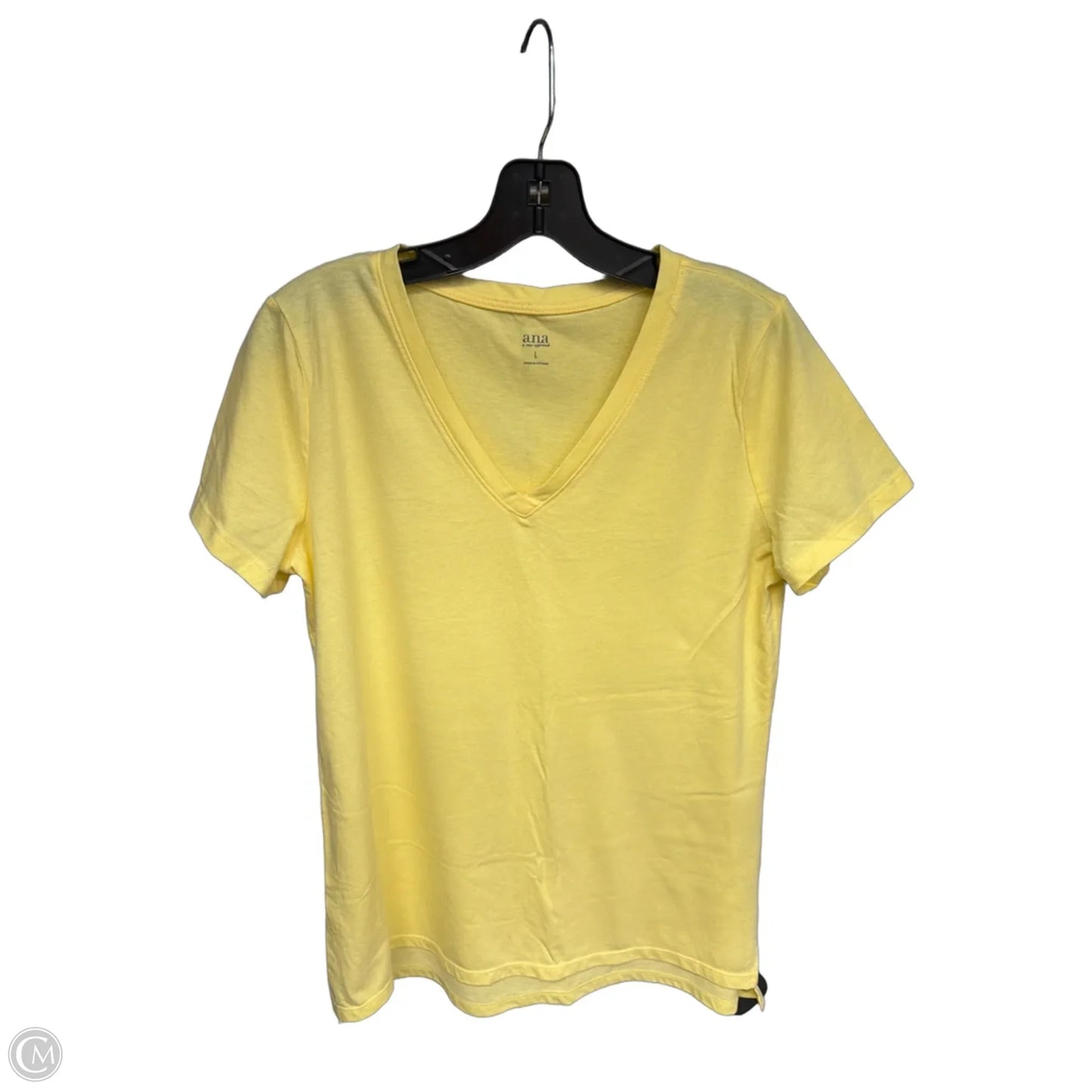Top Short Sleeve Basic By Ana In Yellow, Size: L